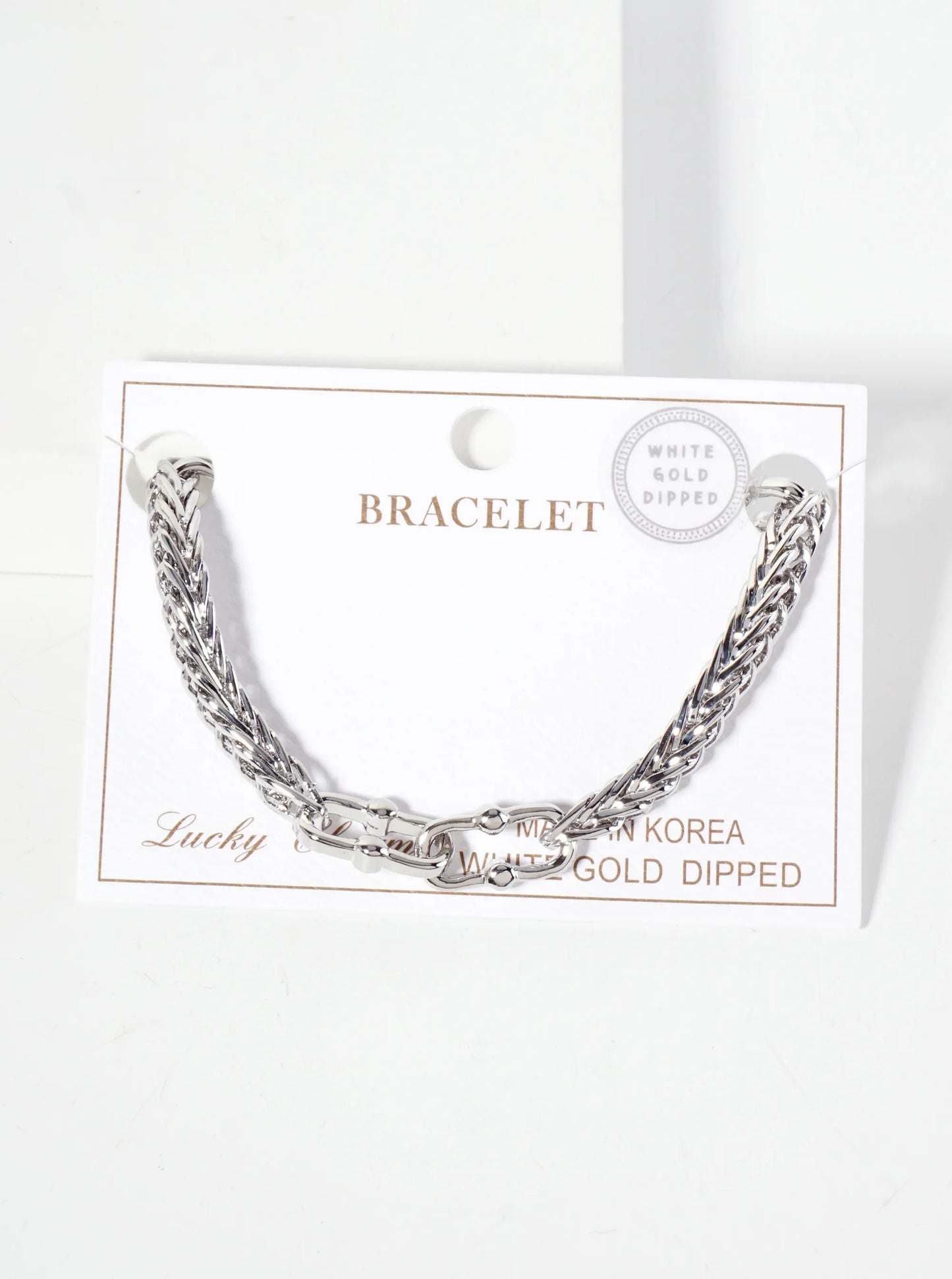 18K-Gold-Dipped Polished Brass 5mm Wheat-Chain Bracelet