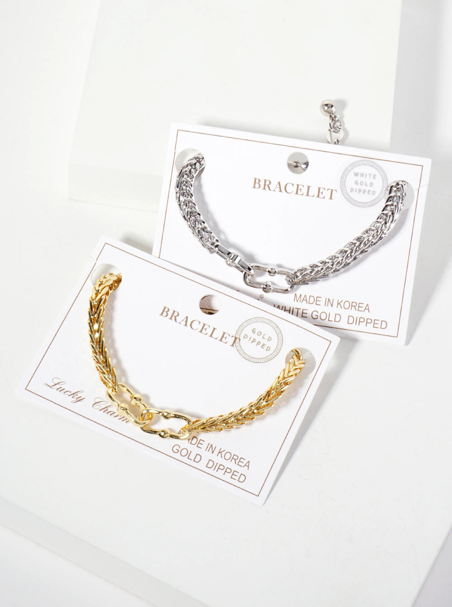 18K-Gold-Dipped Polished Brass 5mm Wheat-Chain Bracelet