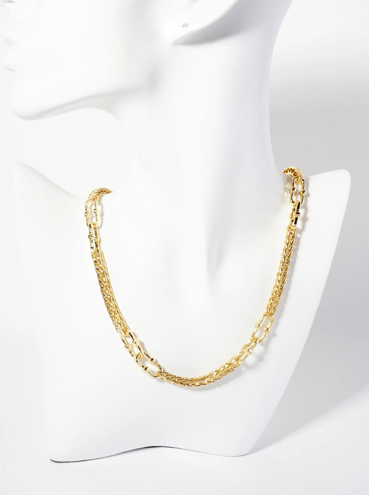 18K-Gold-Dipped Polished Brass 5mm Wheat-Chain Necklace