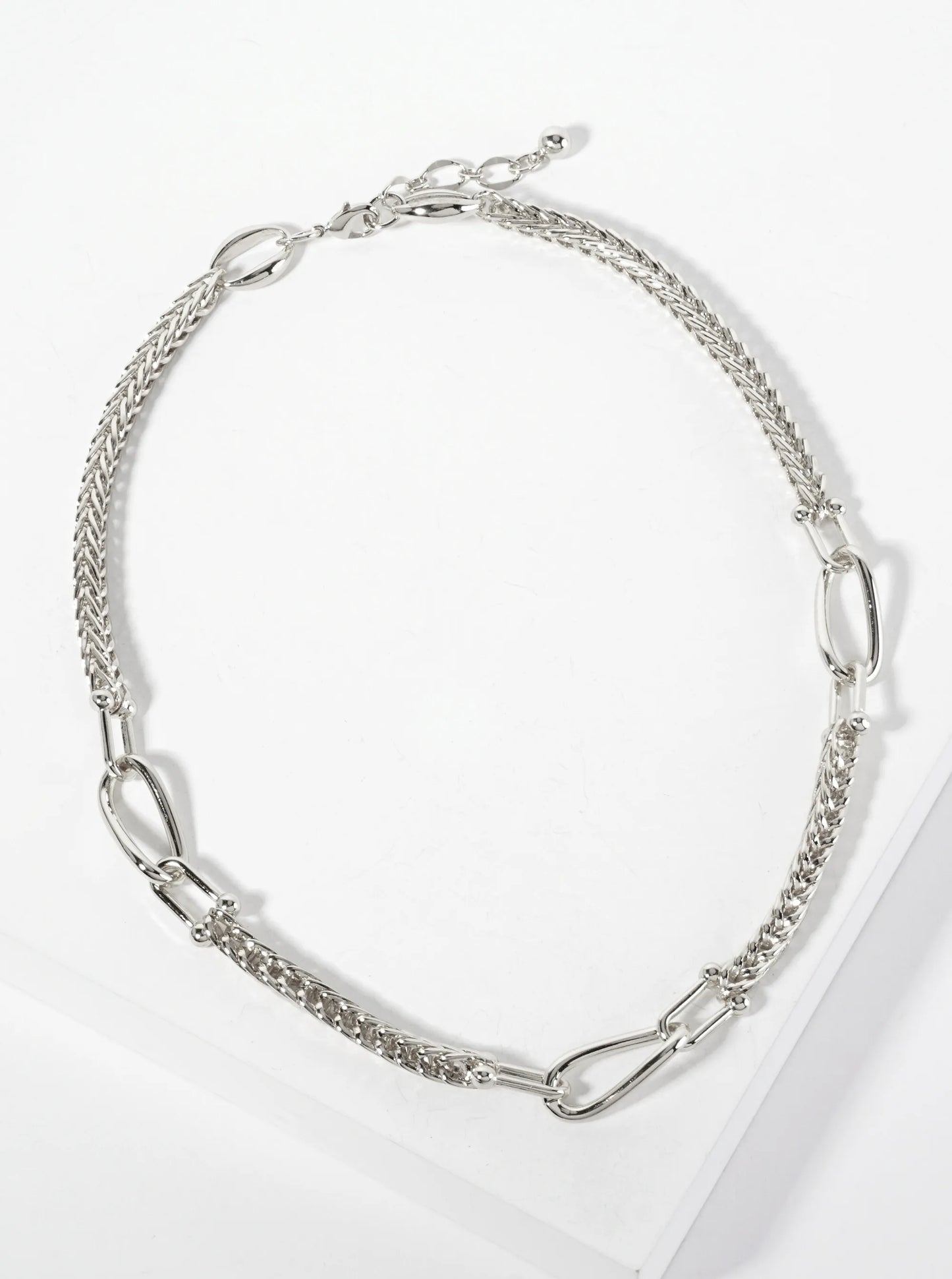 18K-Gold-Dipped Polished Brass 5mm Wheat-Chain Necklace With Interlocking Oval And HardWear Links