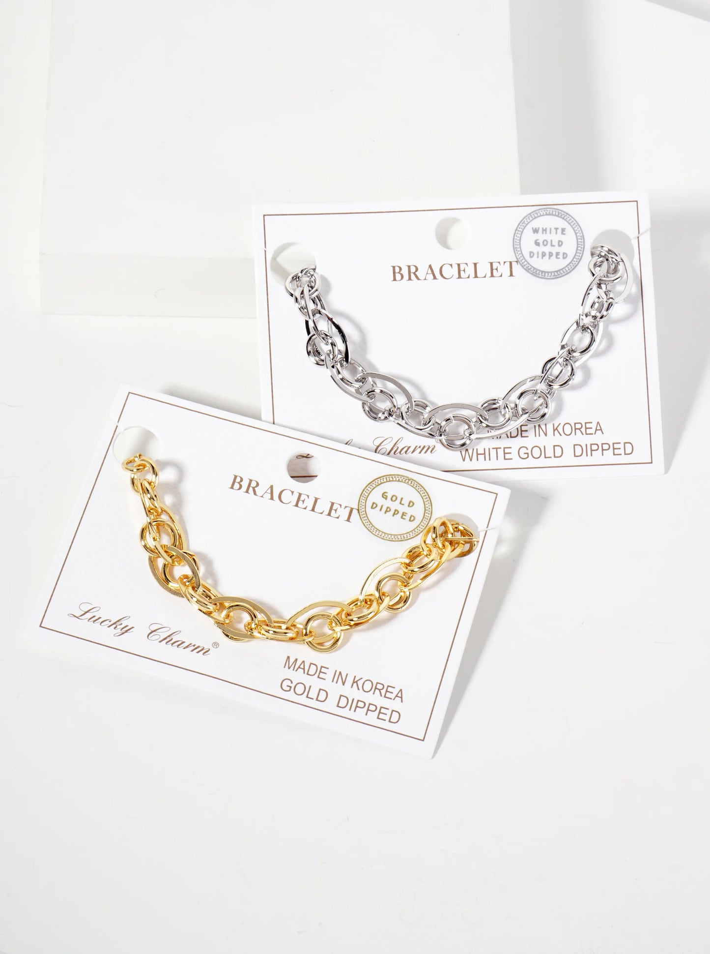 18K-Gold-Dipped Polished Brass Interwoven Chain Bracelet