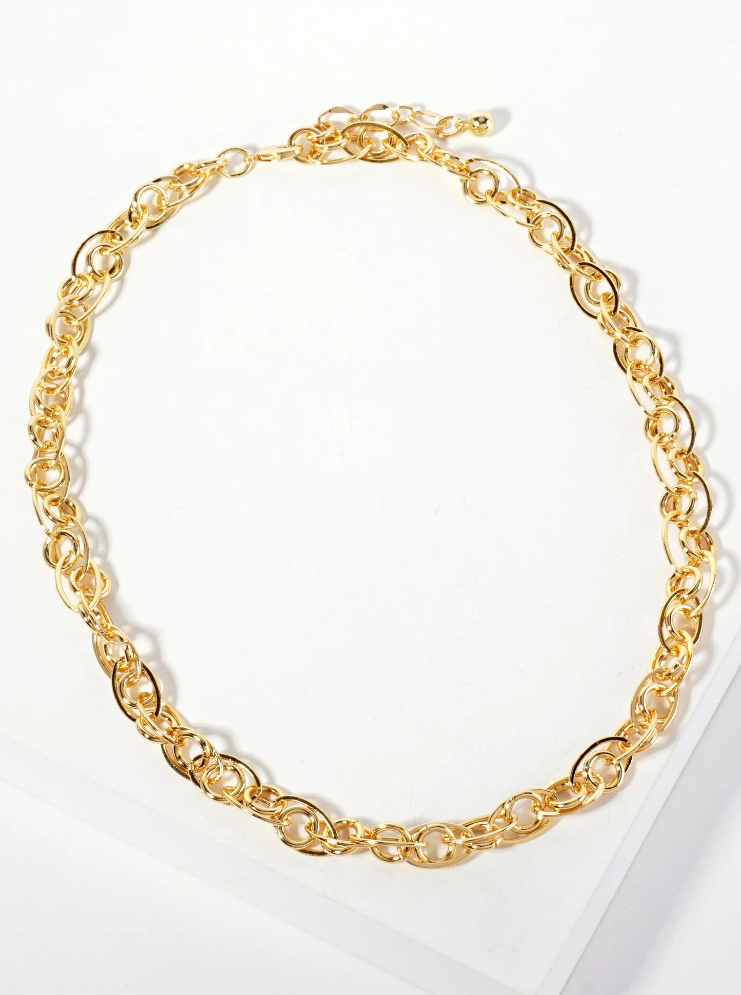 18K-Gold-Dipped Polished Brass Interwoven Chain Necklace