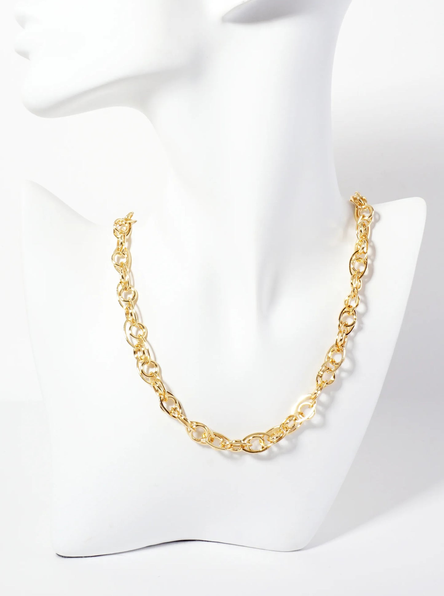 18K-Gold-Dipped Polished Brass Interwoven Chain Necklace