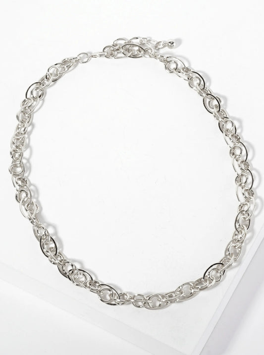 18K-Gold-Dipped Polished Brass Interwoven Chain Necklace