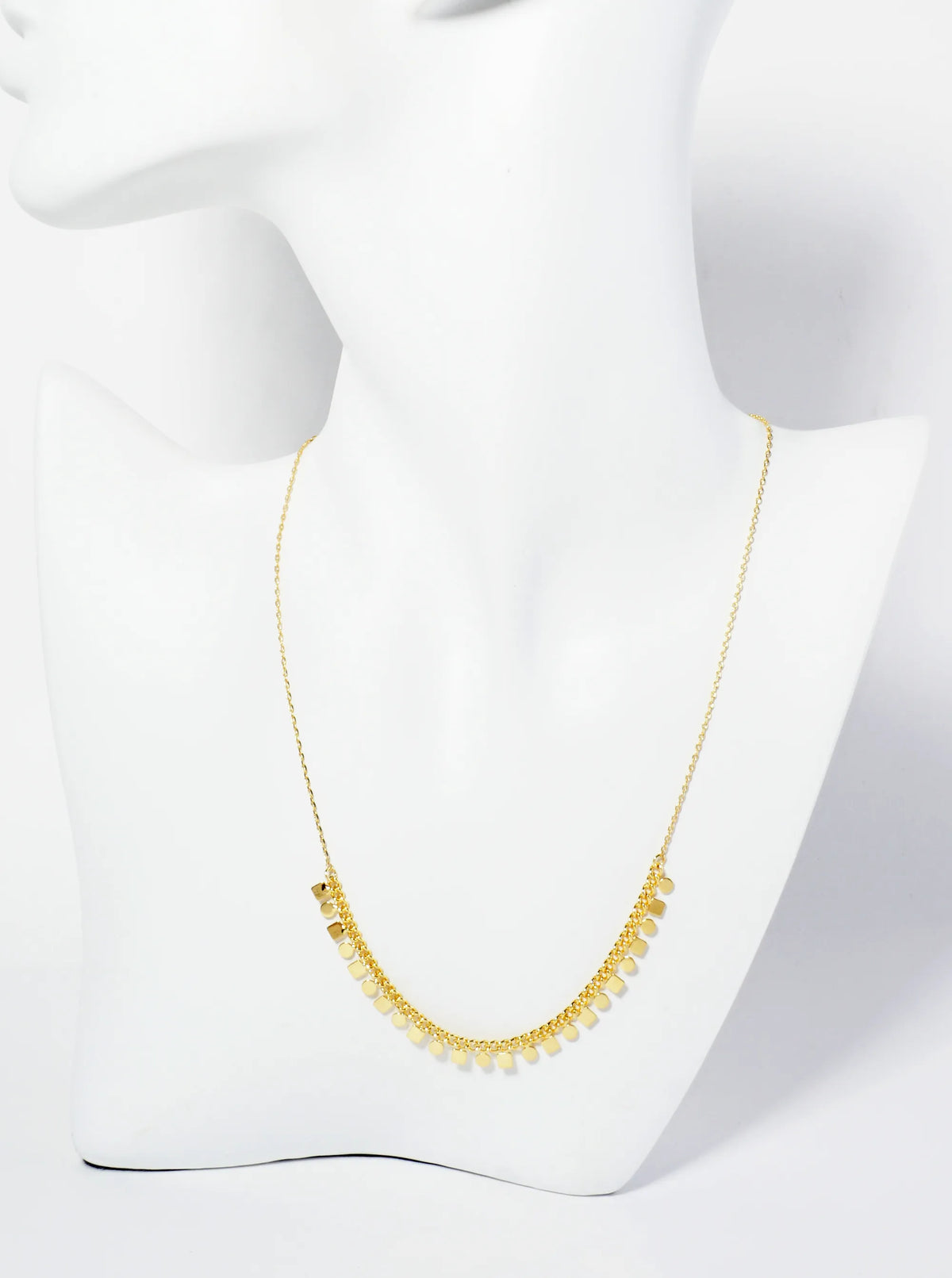 18K Gold Dipped Polished Geometric Charm Necklace