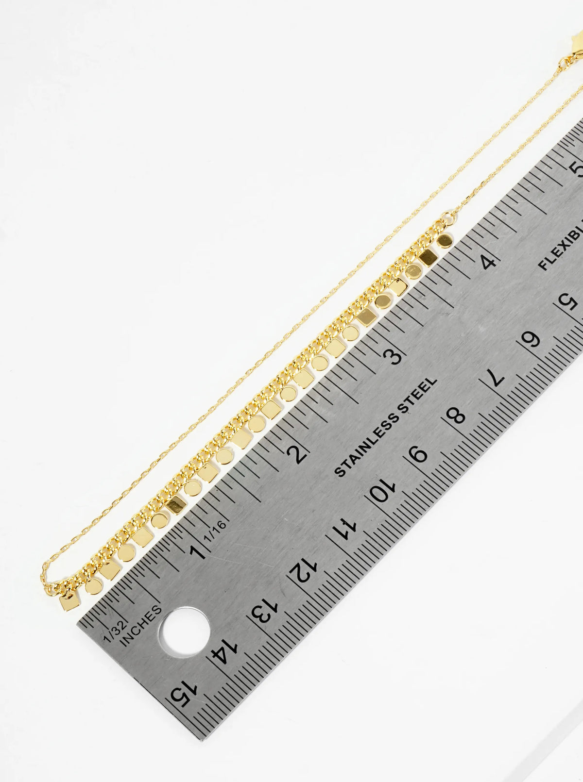 18K Gold Dipped Polished Geometric Charm Necklace