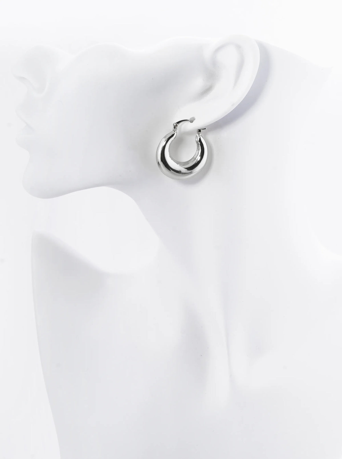 18K Gold Dipped Polished Hollow Brass Tapered 25mm Pin Catch Hoop Earrings