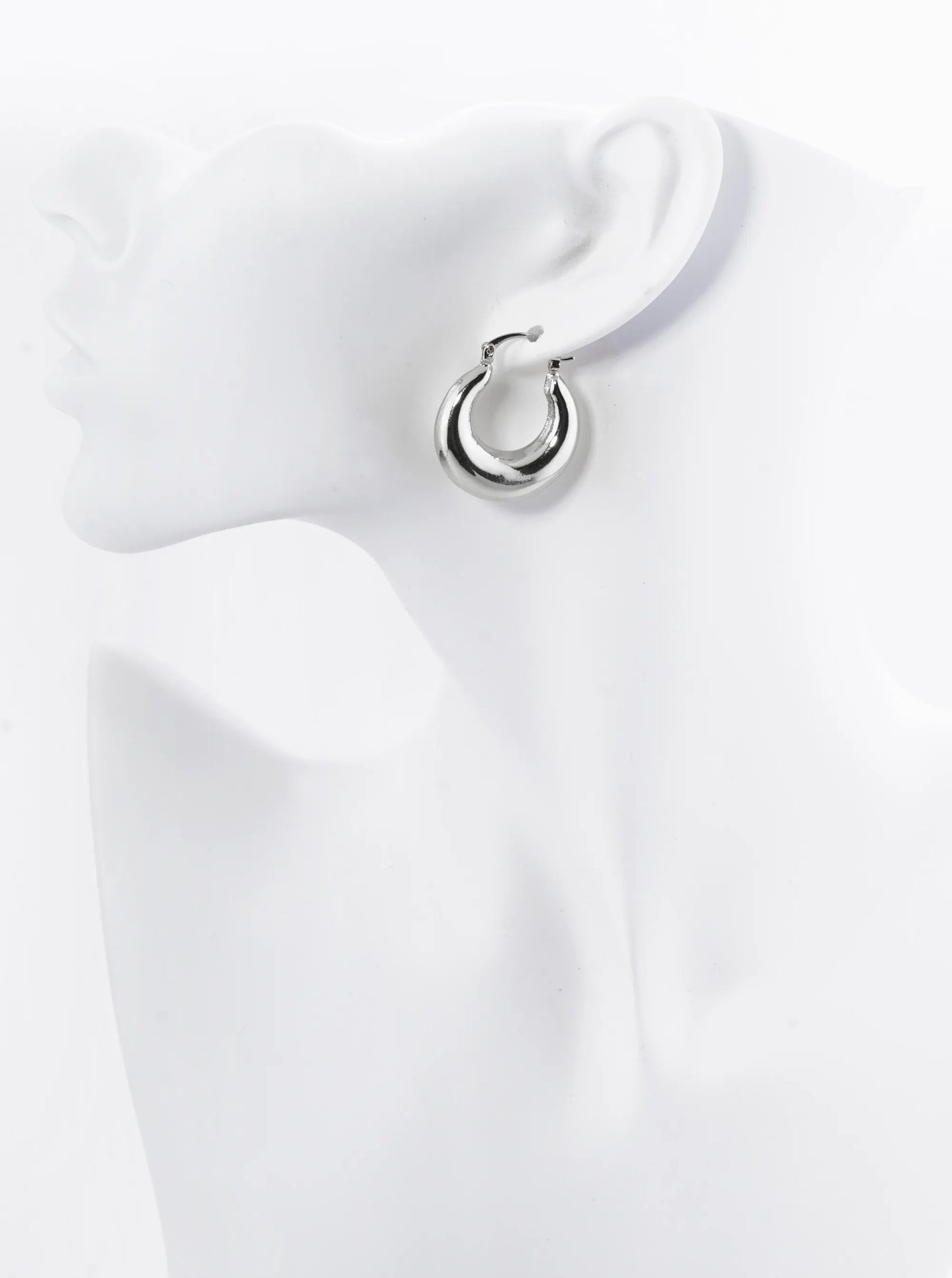 18K Gold Dipped Polished Hollow Brass Tapered 25mm Pin Catch Hoop Earrings