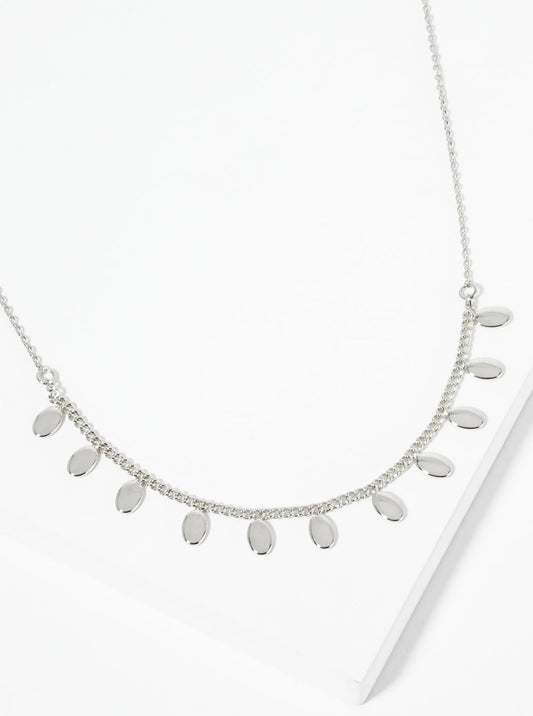 18K Gold Dipped Polished Oval Charm Necklace