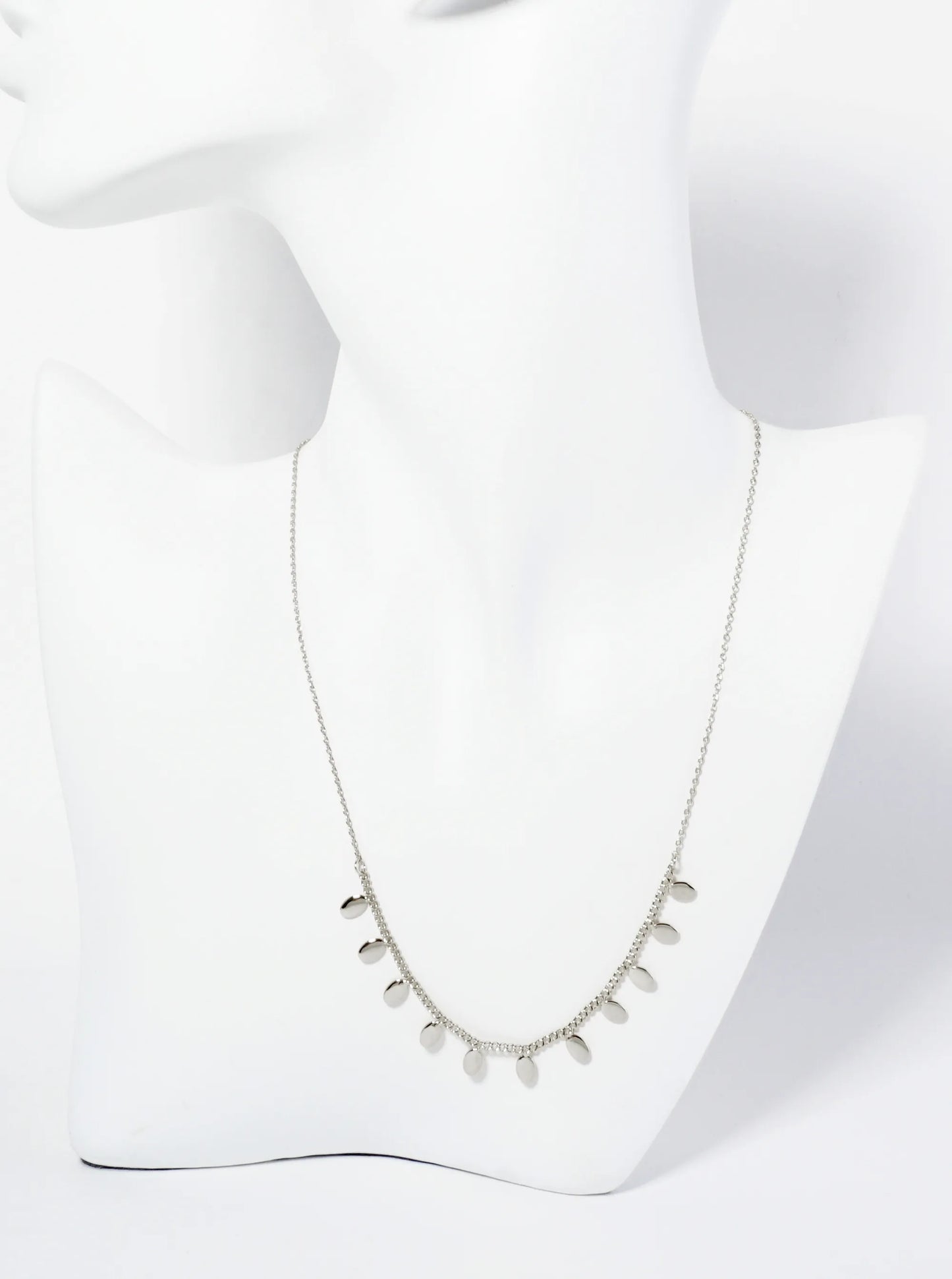 18K Gold Dipped Polished Oval Charm Necklace