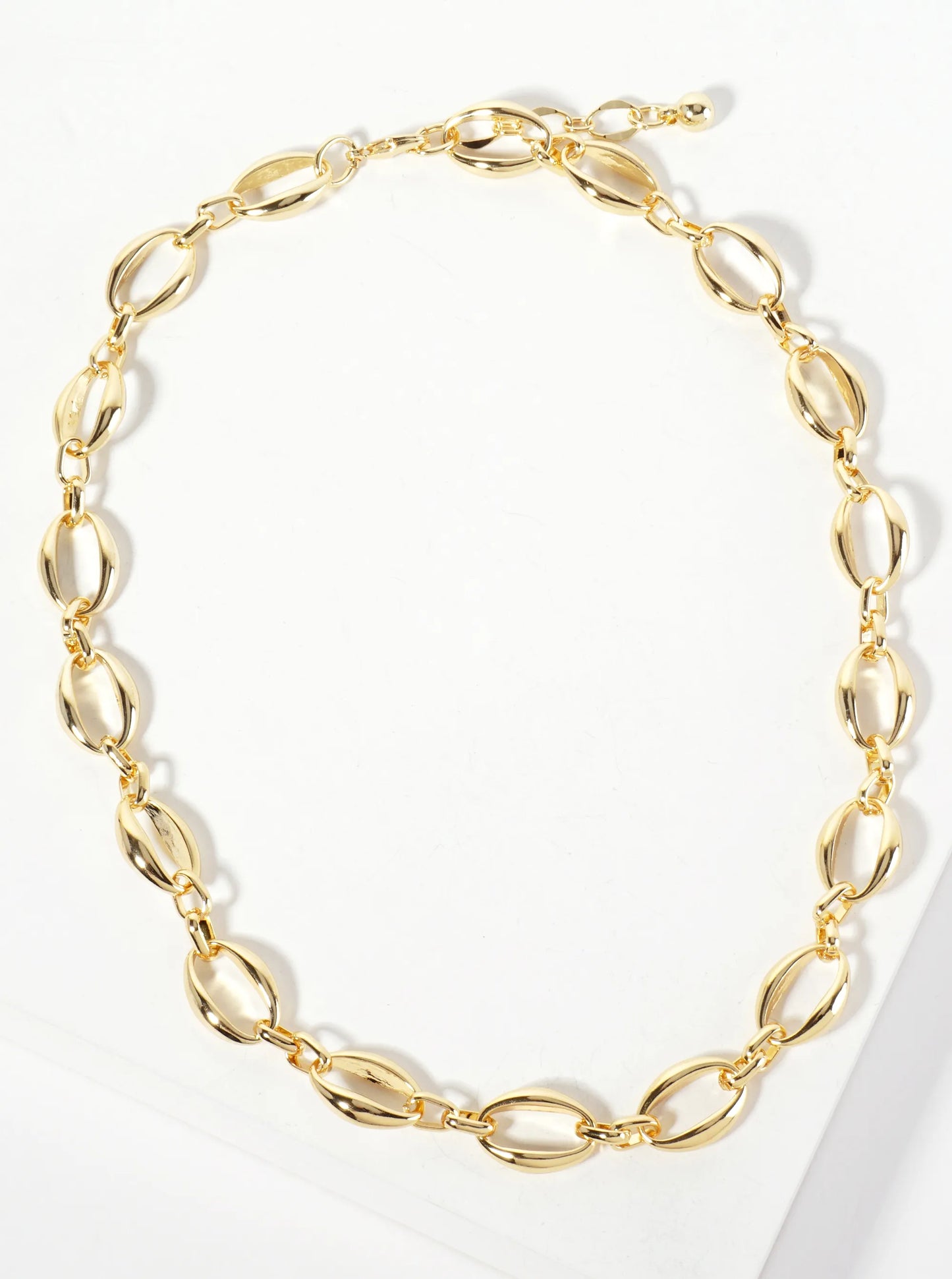 18K-Gold-Dipped Polished Oval-Shaped 16-7mm Chain Necklace