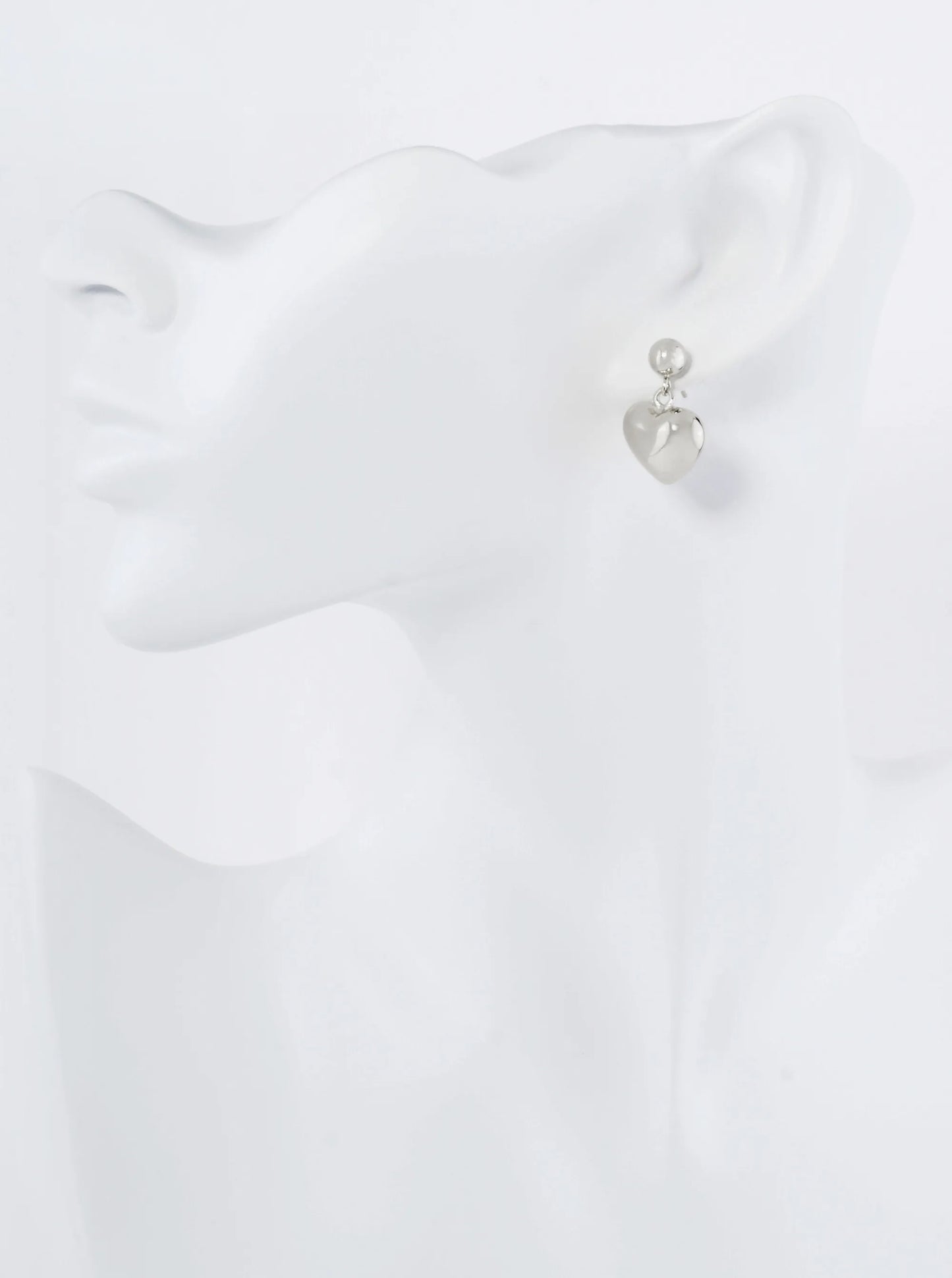 18K Gold Dipped Puffy Heart Drop Dangle Post Earrings