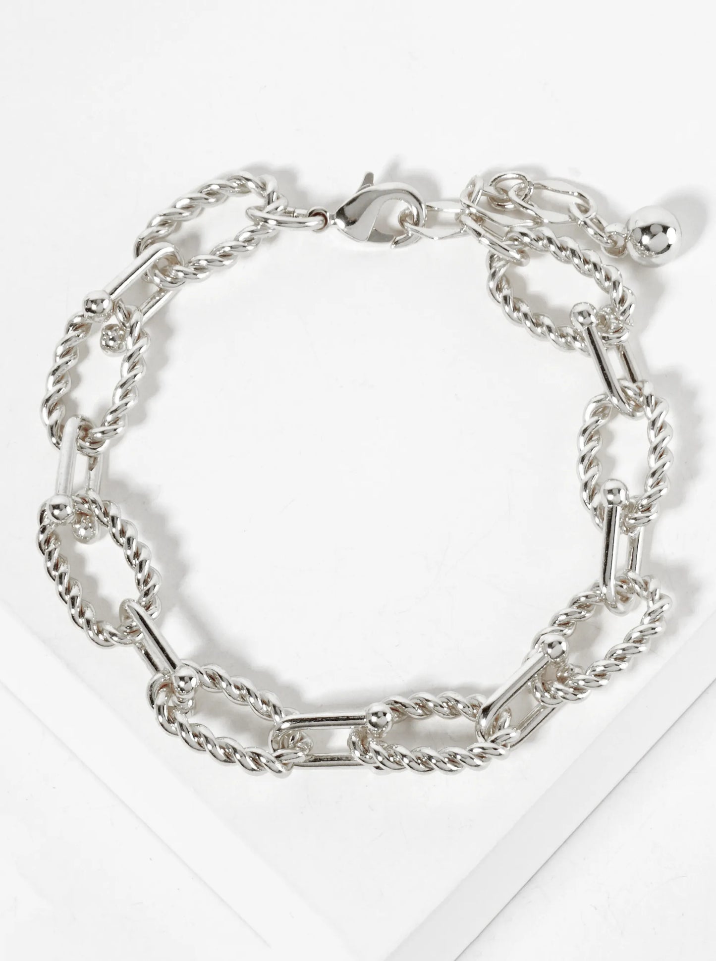 18K-Gold-Dipped Rope-Texture Polished Brass 16-11mm Chain Bracelet