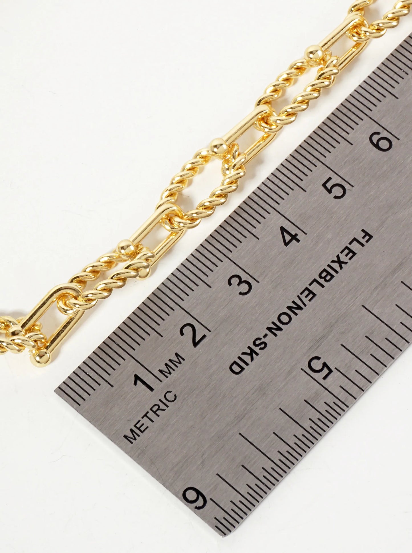 18K-Gold-Dipped Rope-Texture Polished Brass 16-11mm Chain Necklace
