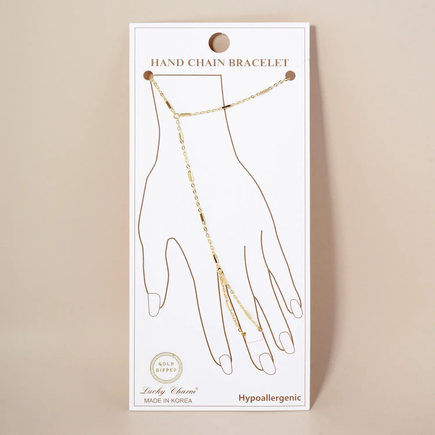 18K-Gold-Dipped Satellite Rectangle Chain Hand-Chain Bracelet