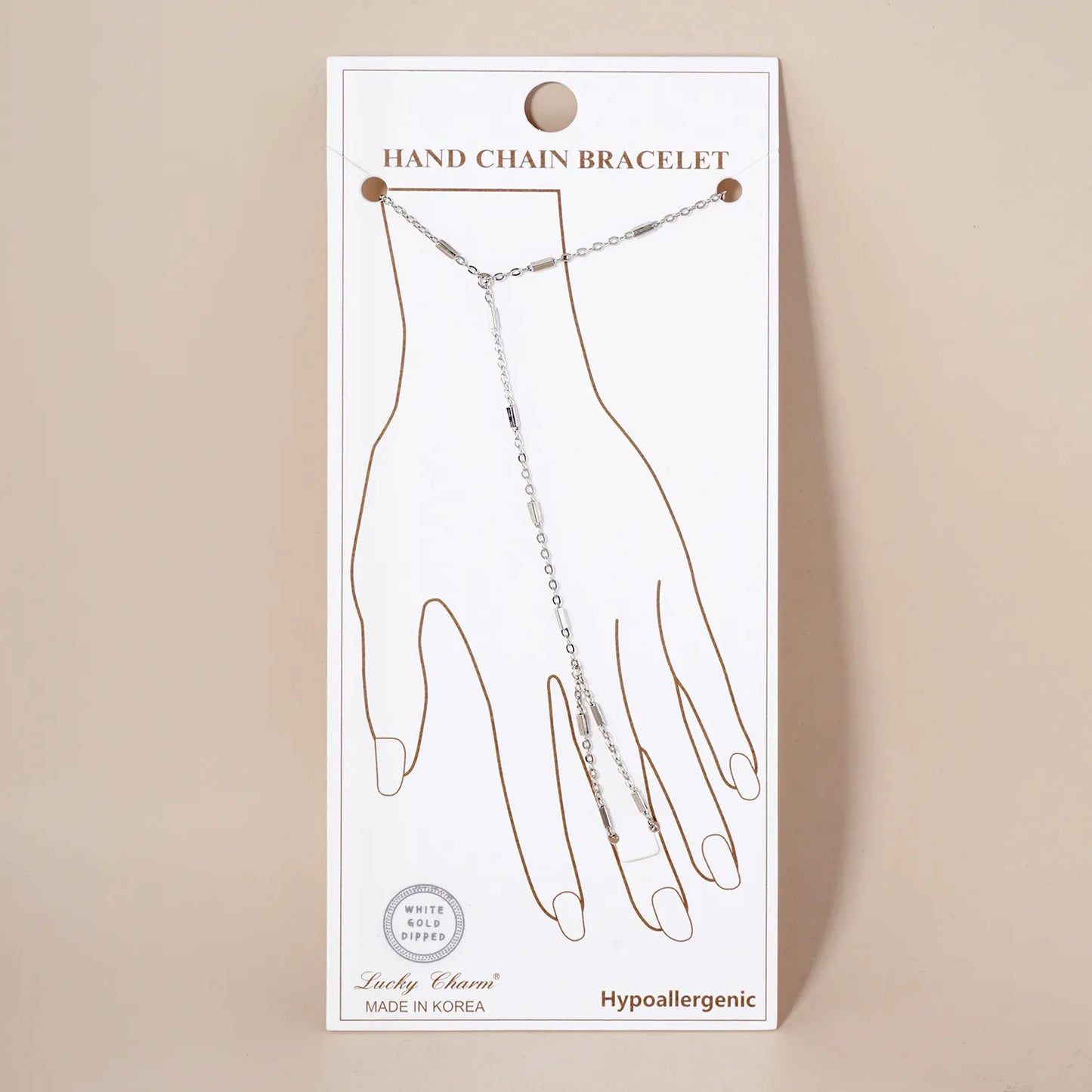 18K-Gold-Dipped Satellite Rectangle Chain Hand-Chain Bracelet