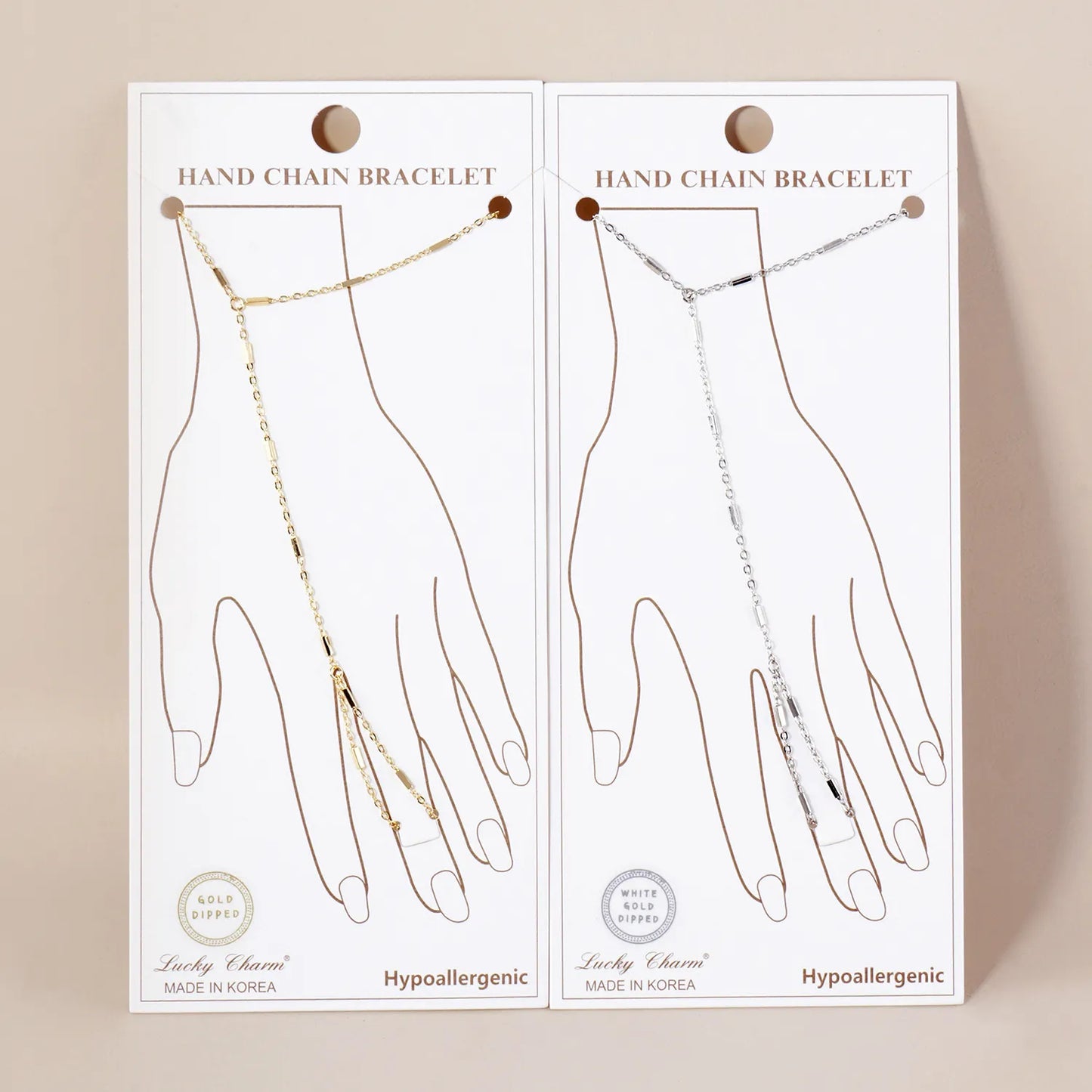 18K-Gold-Dipped Satellite Rectangle Chain Hand-Chain Bracelet