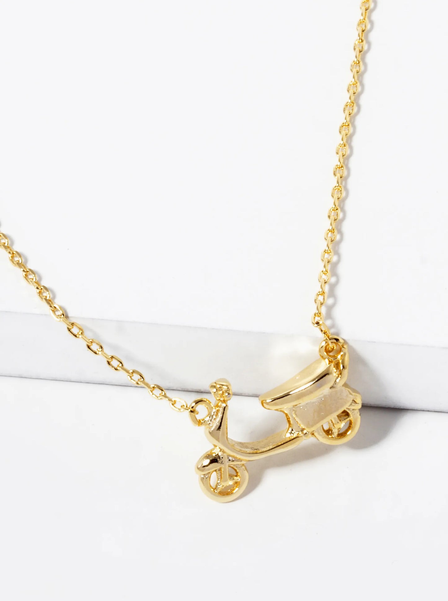 18K Gold Dipped Scooter Pendant Necklace