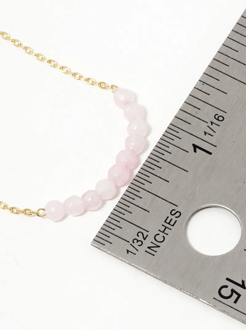 18K Gold Dipped Semi-Precious Natural Stone Bead Pendant Necklace