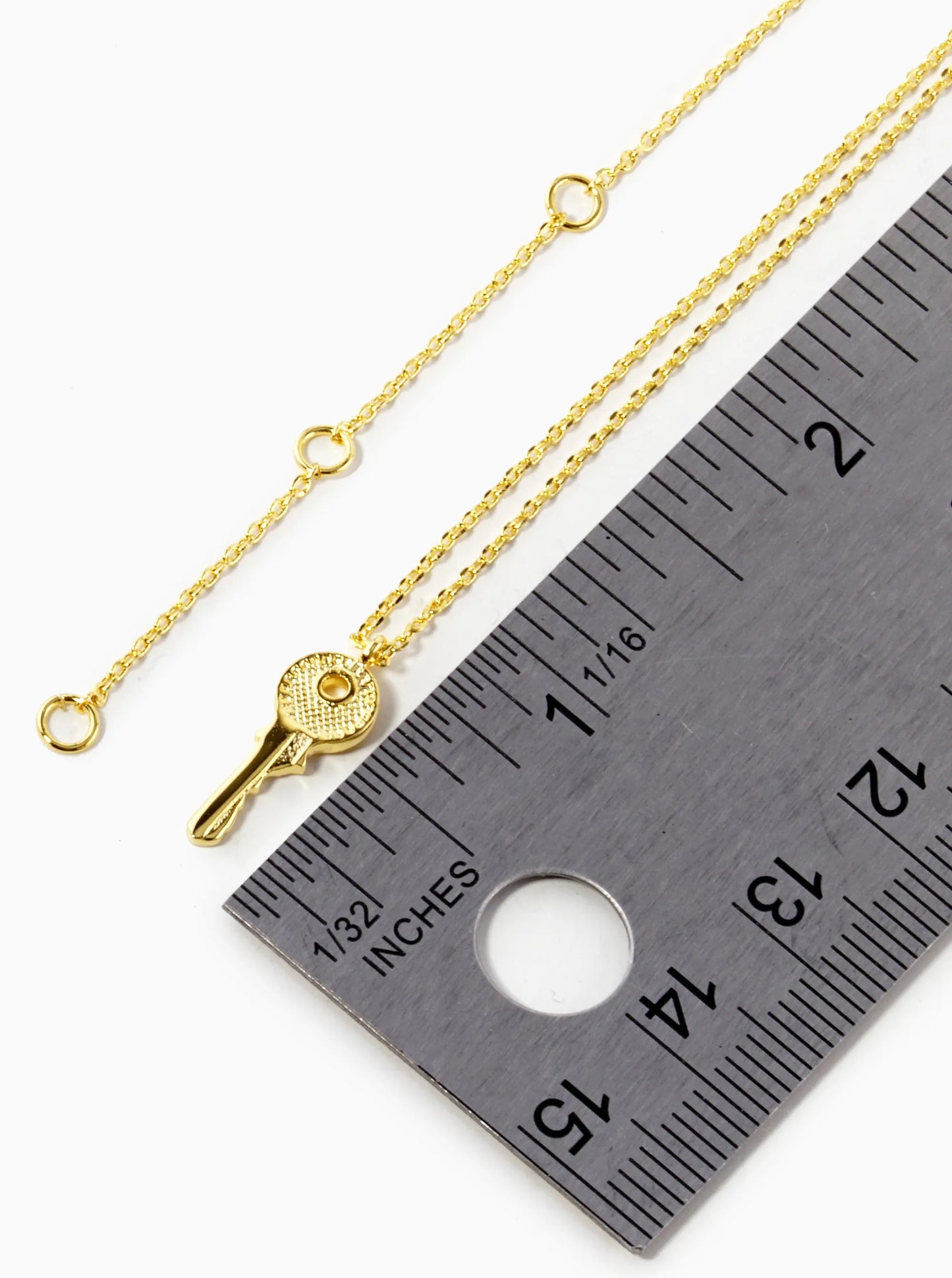 18K Gold Dipped Simple Key Pendant Necklace