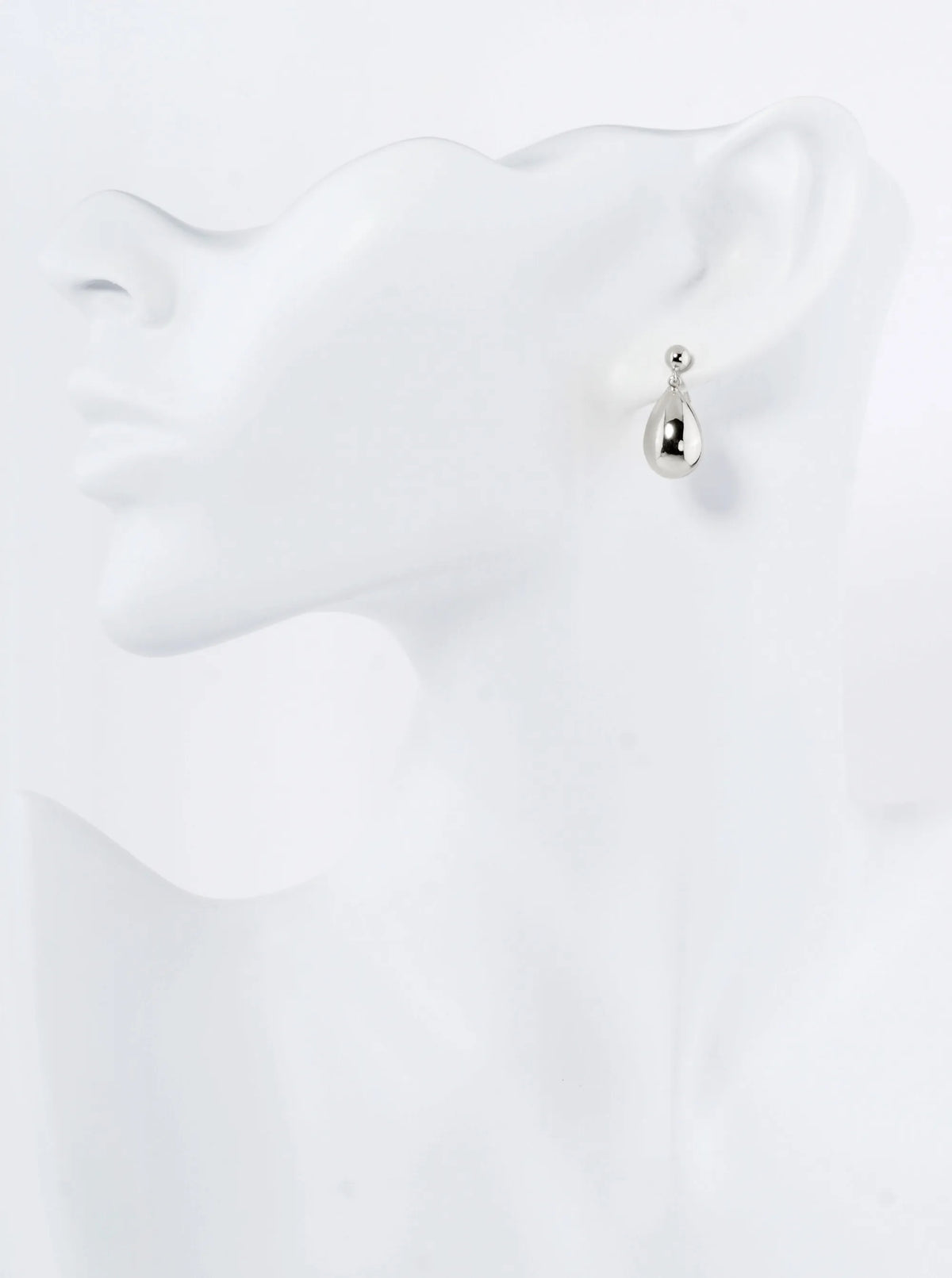 18K Gold Dipped Small Puffy Teardrop Drop Dangle Post Earrings