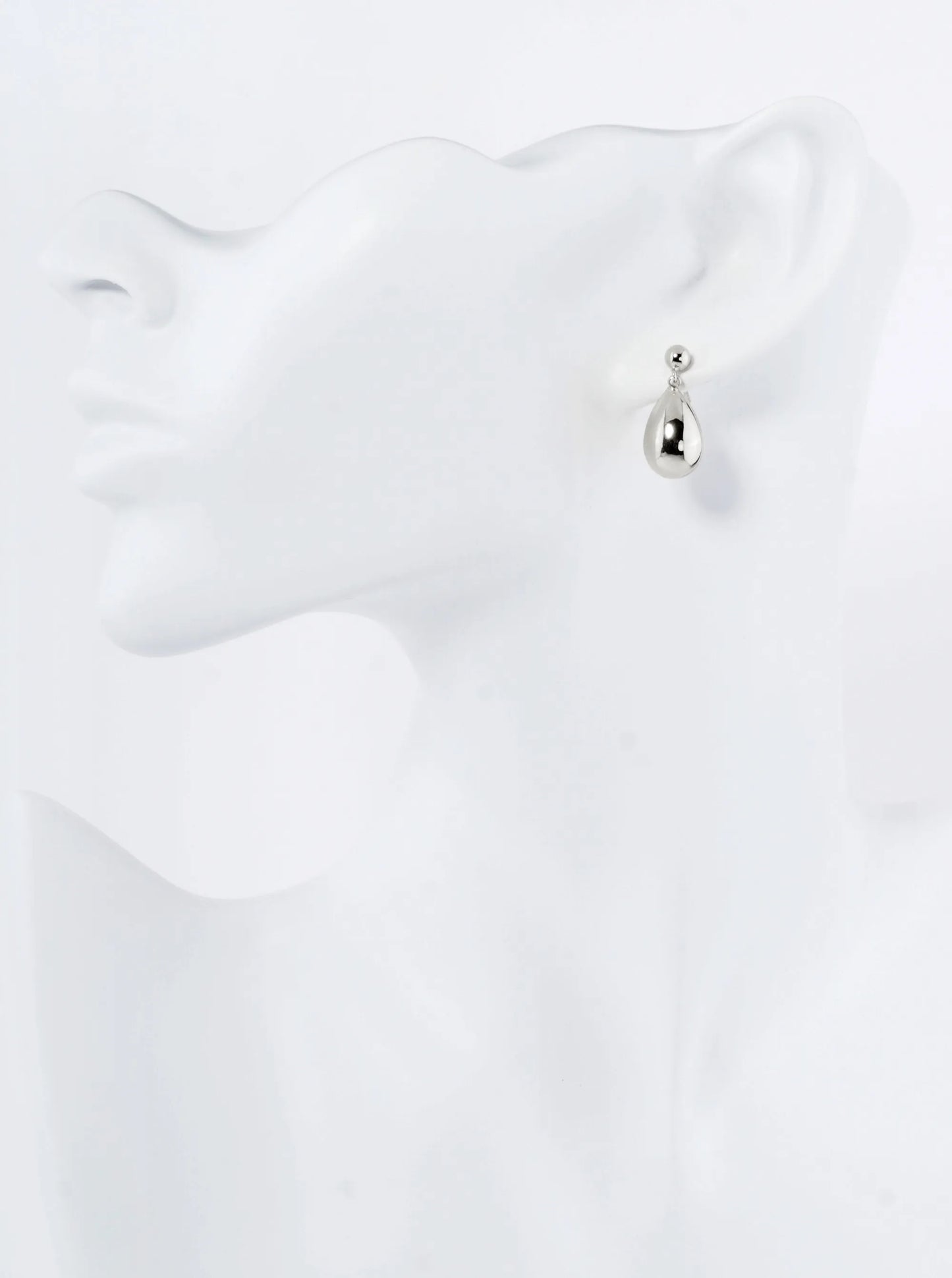 18K Gold Dipped Small Puffy Teardrop Drop Dangle Post Earrings