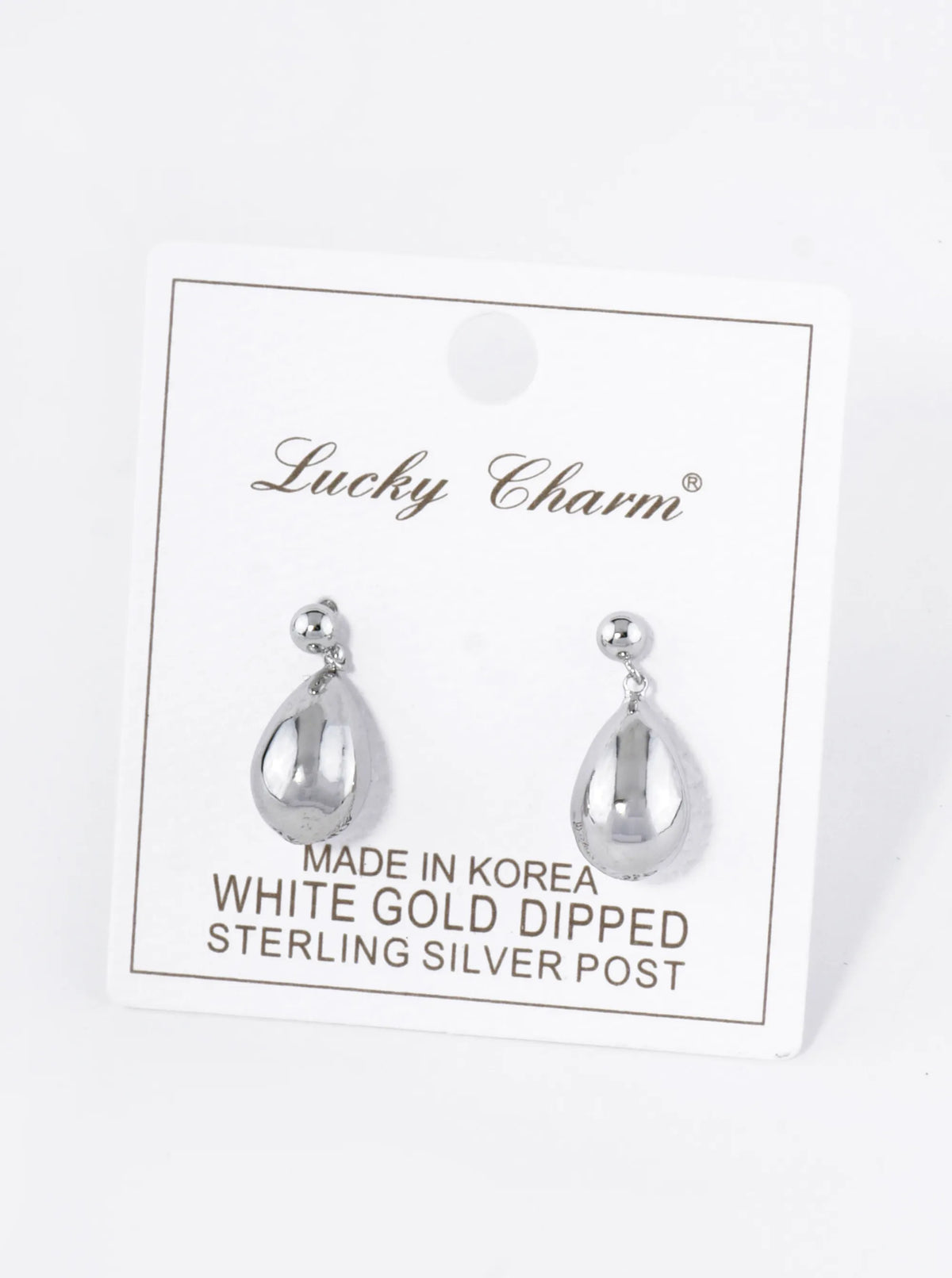 18K Gold Dipped Small Puffy Teardrop Drop Dangle Post Earrings