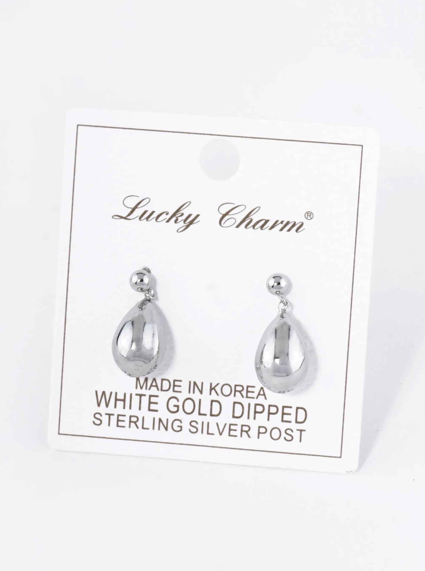18K Gold Dipped Small Puffy Teardrop Drop Dangle Post Earrings