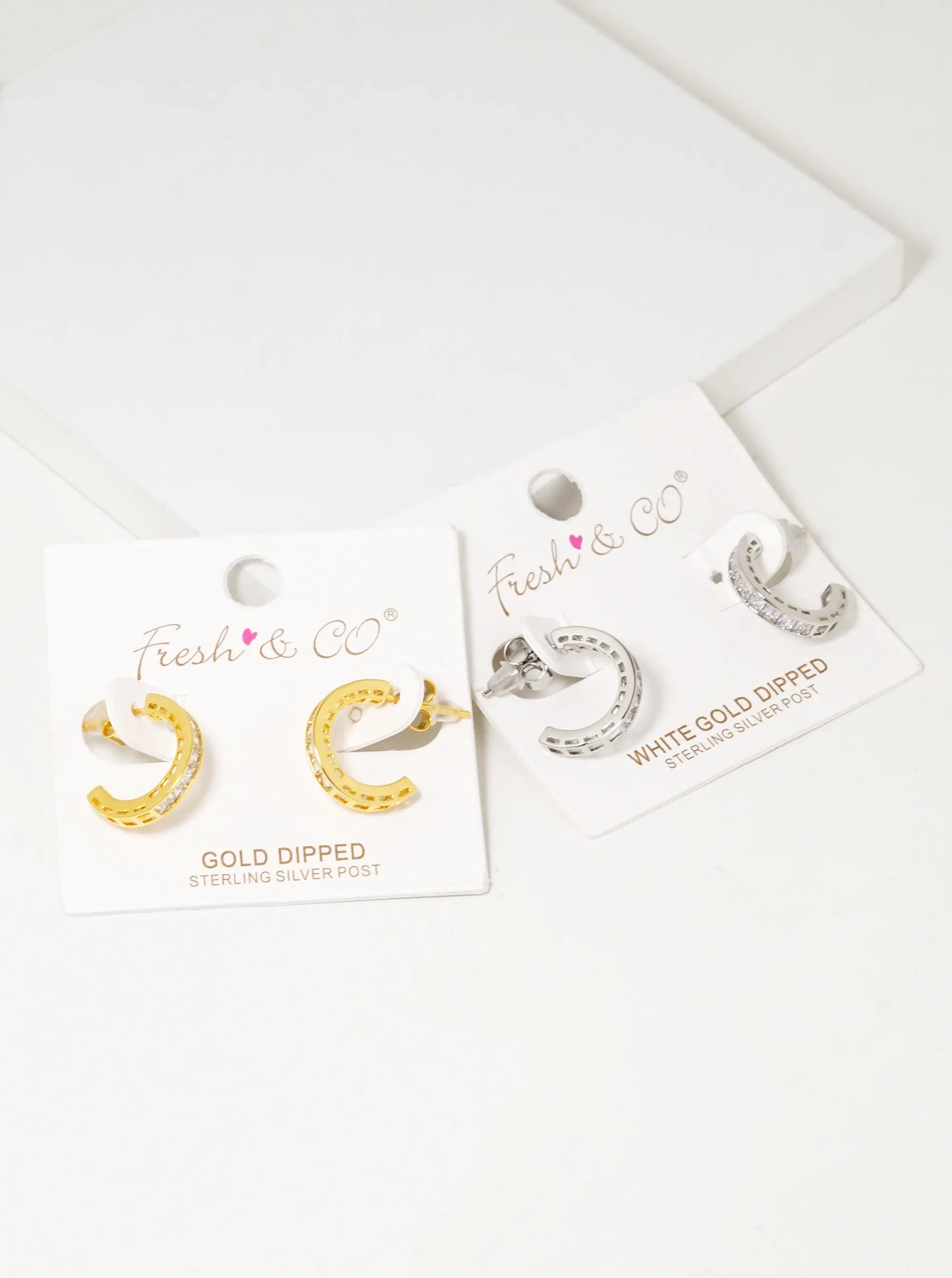 18K Gold Dipped Square CZ Pave 15mm Hoop Earrings