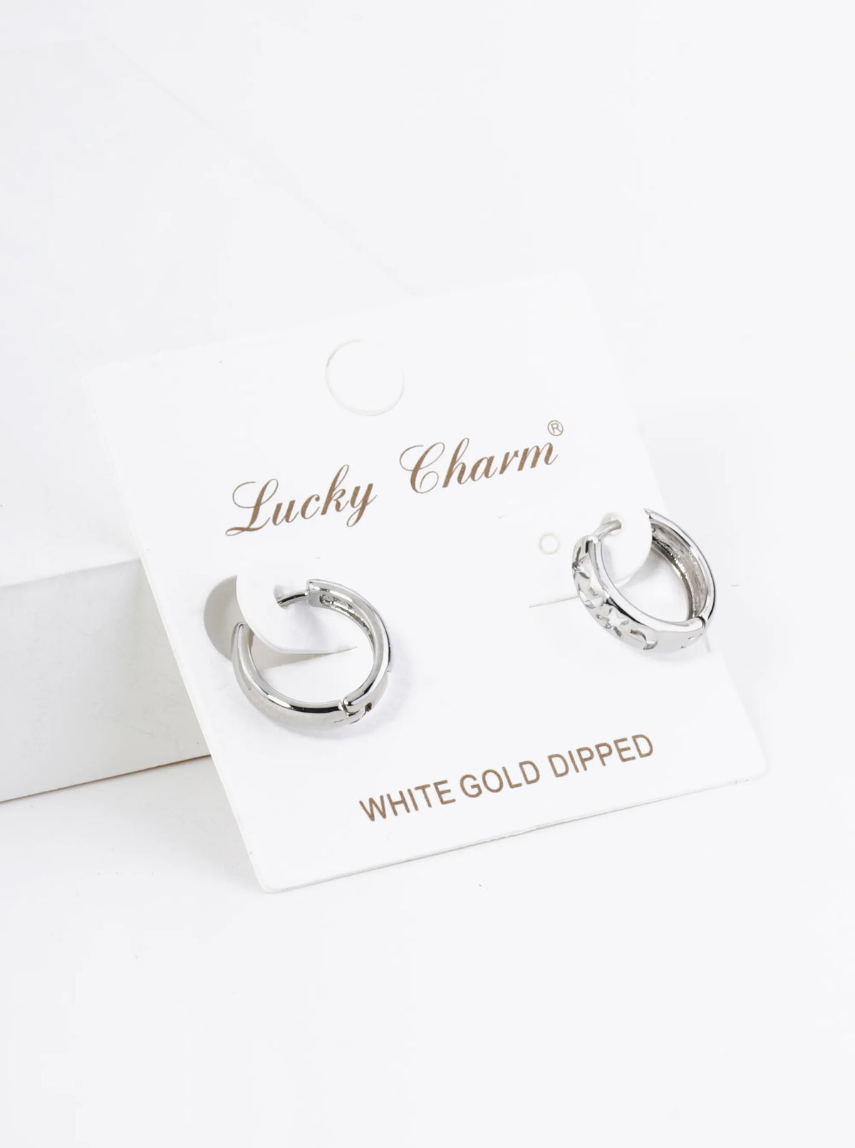 18K Gold Dipped Star And Moon Cutout 12mm Huggie Hoop Earrings