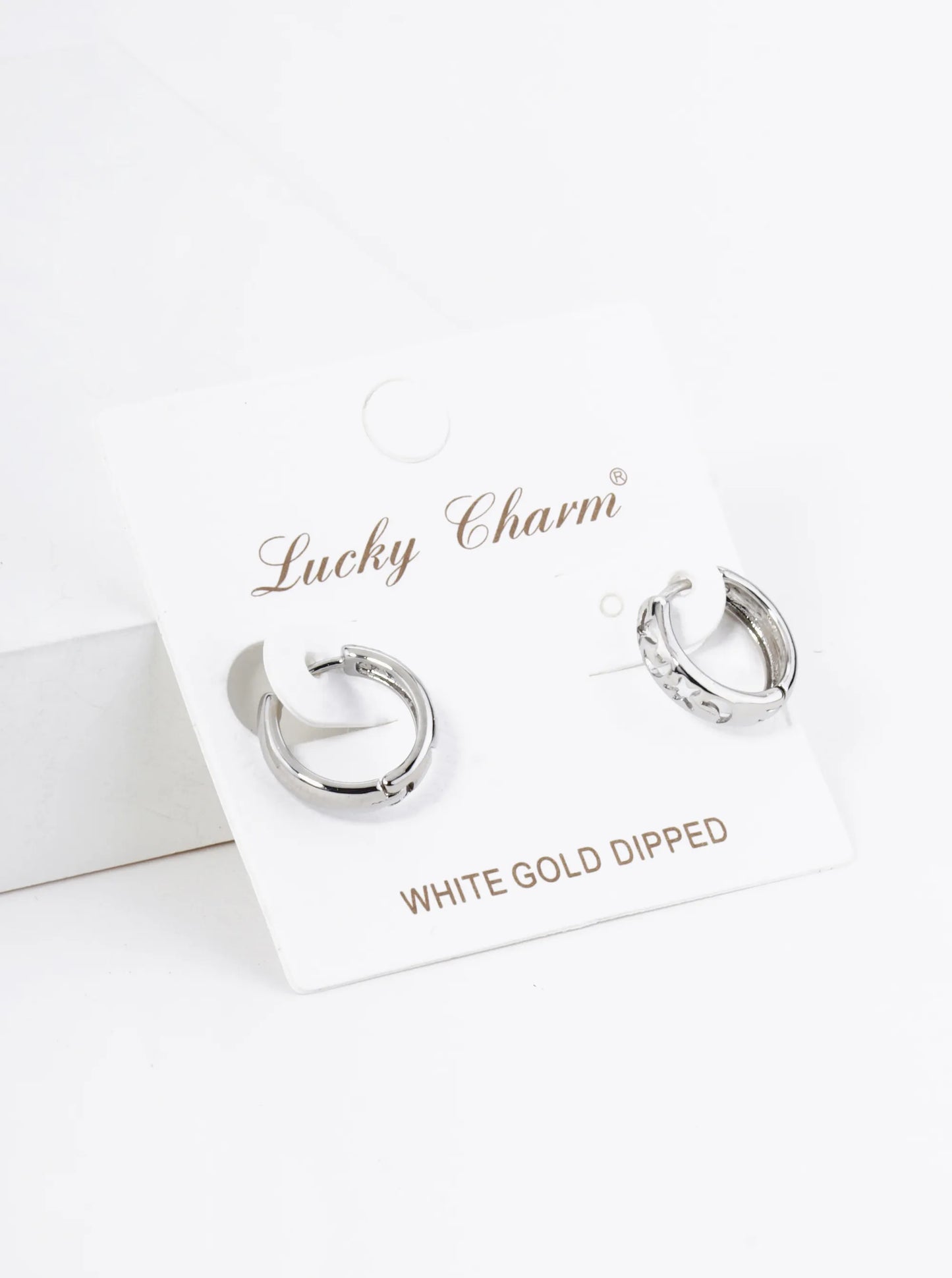 18K Gold Dipped Star And Moon Cutout 12mm Huggie Hoop Earrings