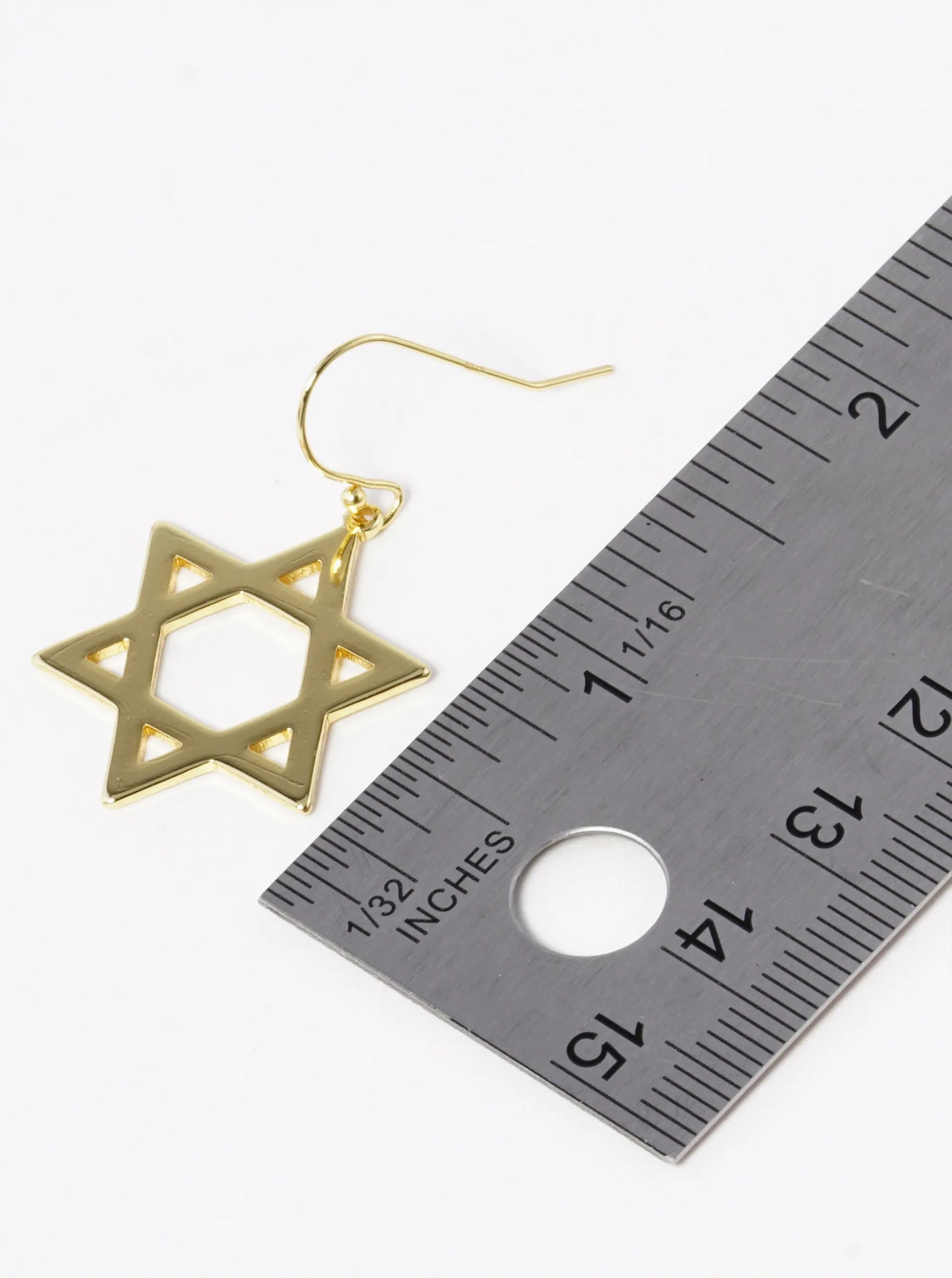 18K-Gold-Dipped Star Of David Dangle Drop Earrings