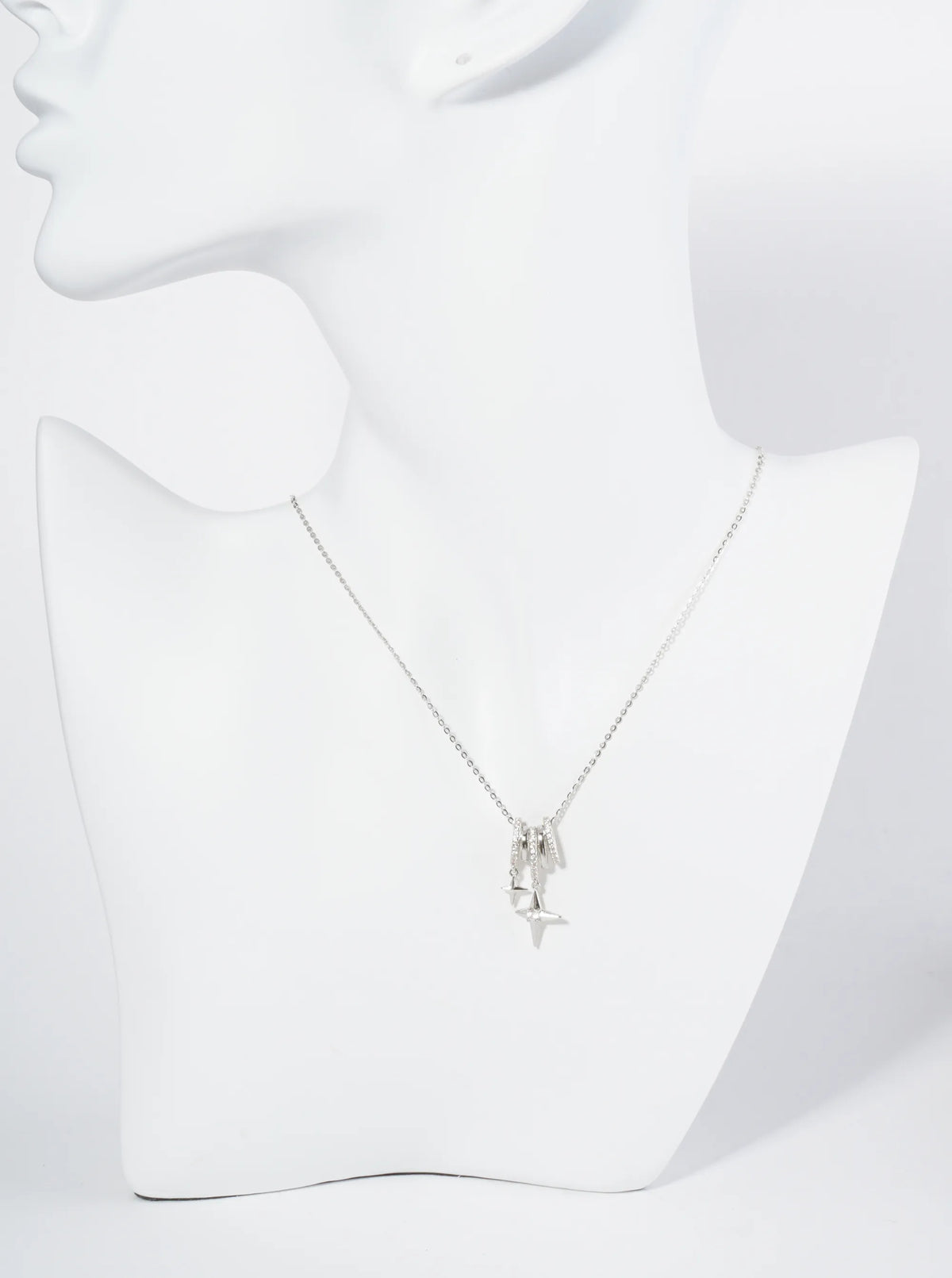 18K Gold Dipped Starlight Drop Cubic Zirconia Pendant Necklace