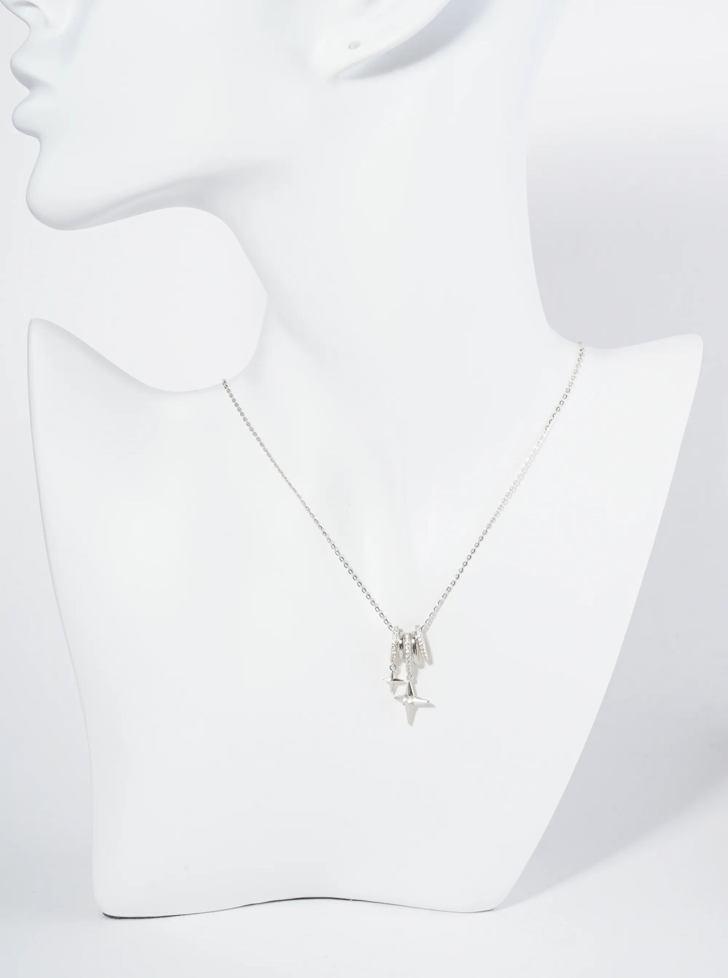 18K Gold Dipped Starlight Drop Cubic Zirconia Pendant Necklace