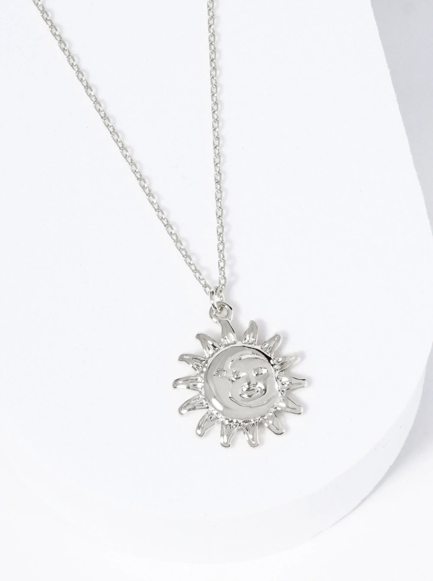 18K Gold Dipped Sun And Moon Pendant Necklace