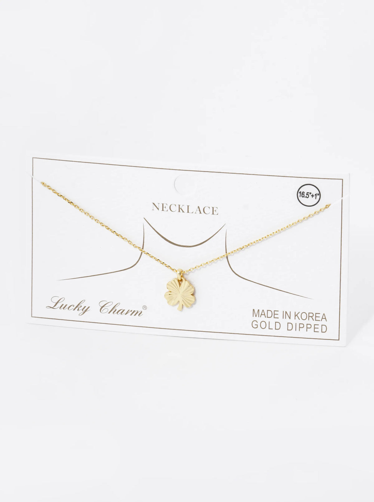 18K Gold Dipped Sunburst Clover Pendant Necklace