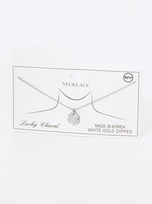 18K Gold Dipped Sunburst Clover Pendant Necklace