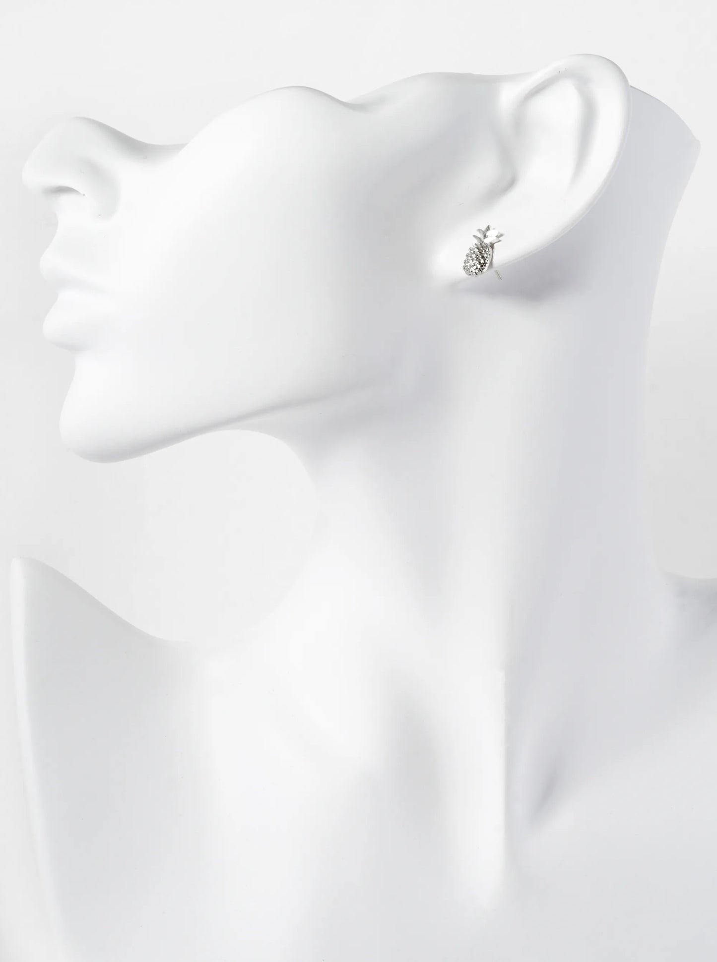18K Gold Dipped Textured 12mm Brass Pineapple Sterling Silver Post Stud Earrings