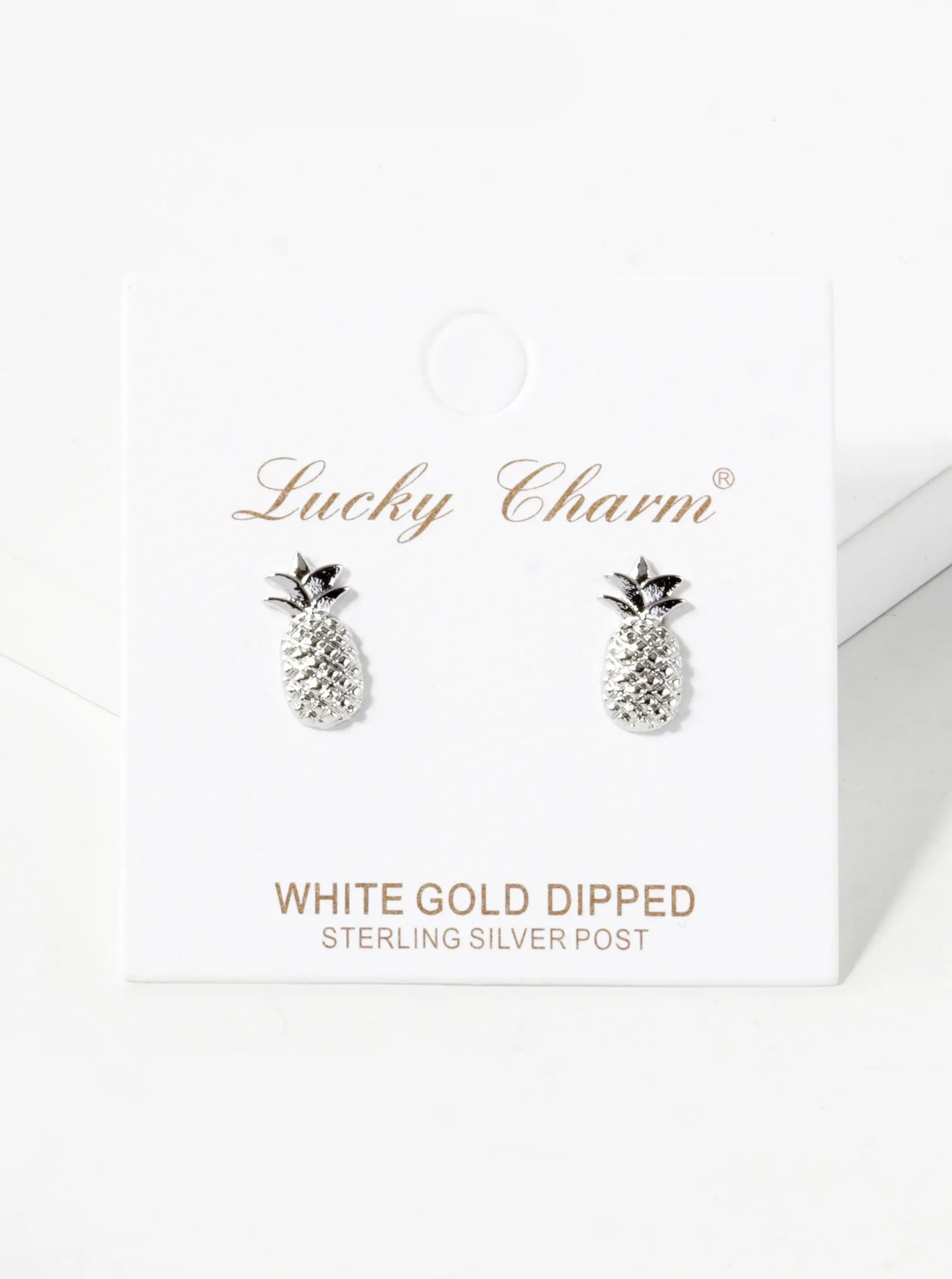 18K Gold Dipped Textured 12mm Brass Pineapple Sterling Silver Post Stud Earrings