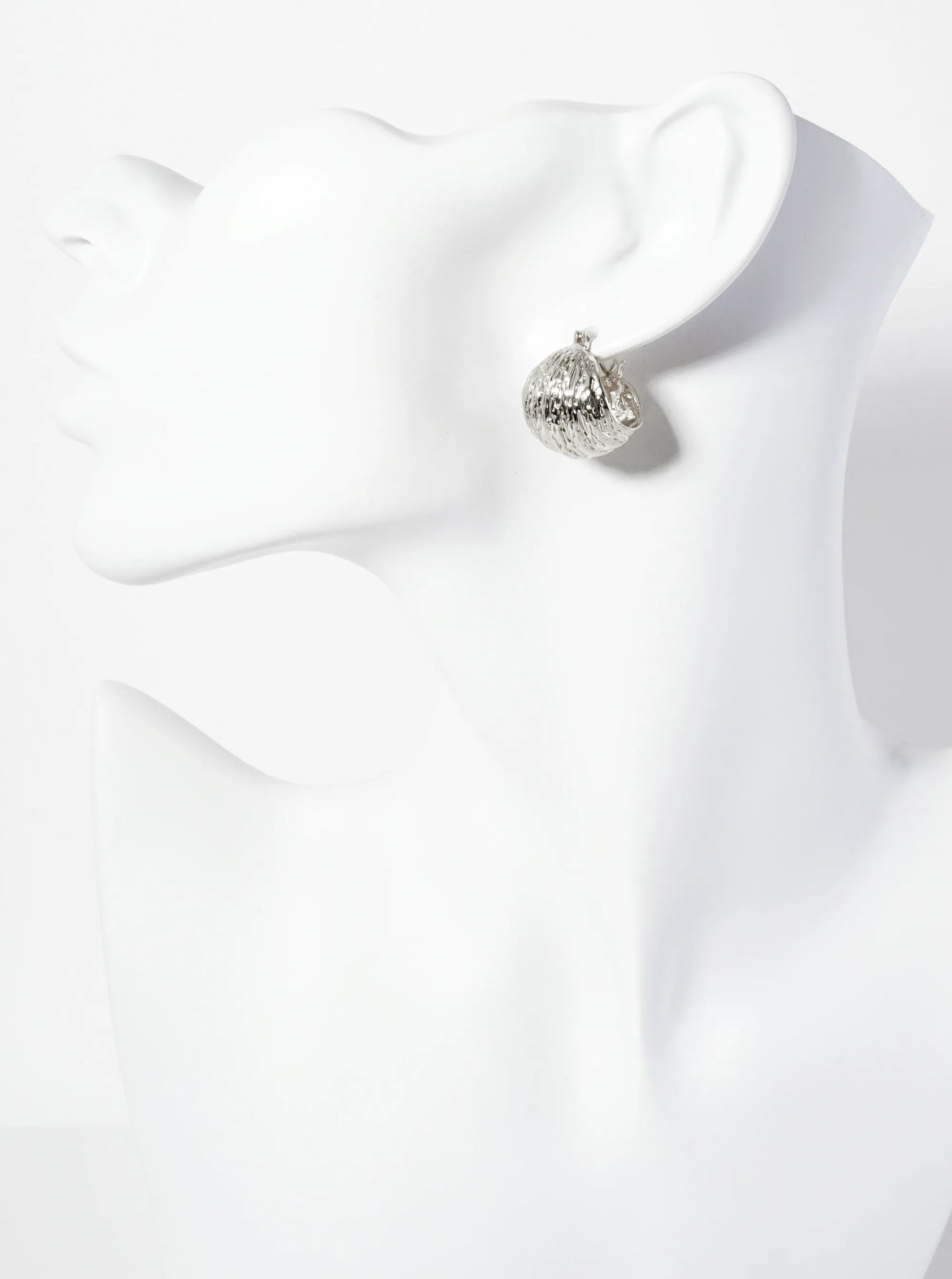 18K-Gold-Dipped Textured 18mm Sphere Brass Hoop Earrings