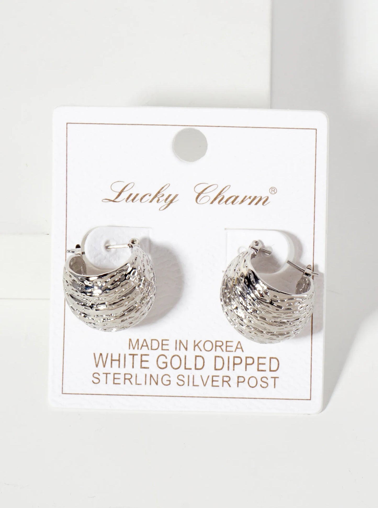 18K-Gold-Dipped Textured 18mm Sphere Brass Hoop Earrings