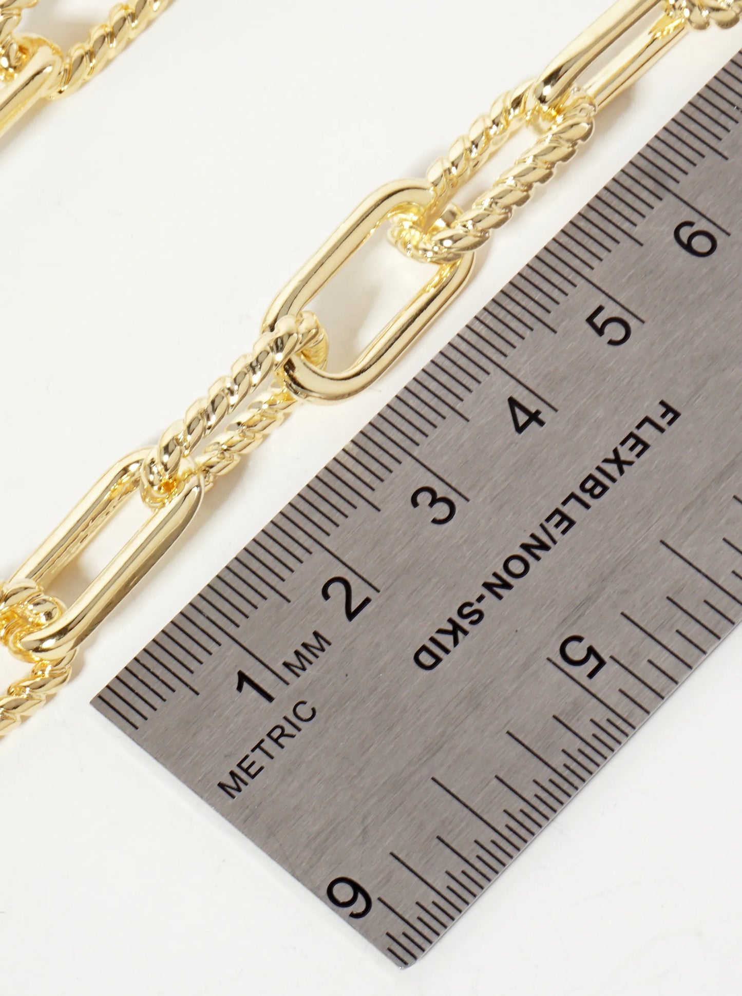 18K-Gold-Dipped Textured 19mm Chain Necklace