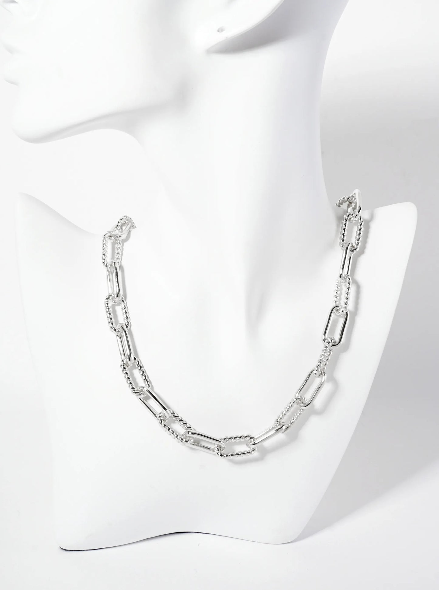 18K-Gold-Dipped Textured 19mm Chain Necklace