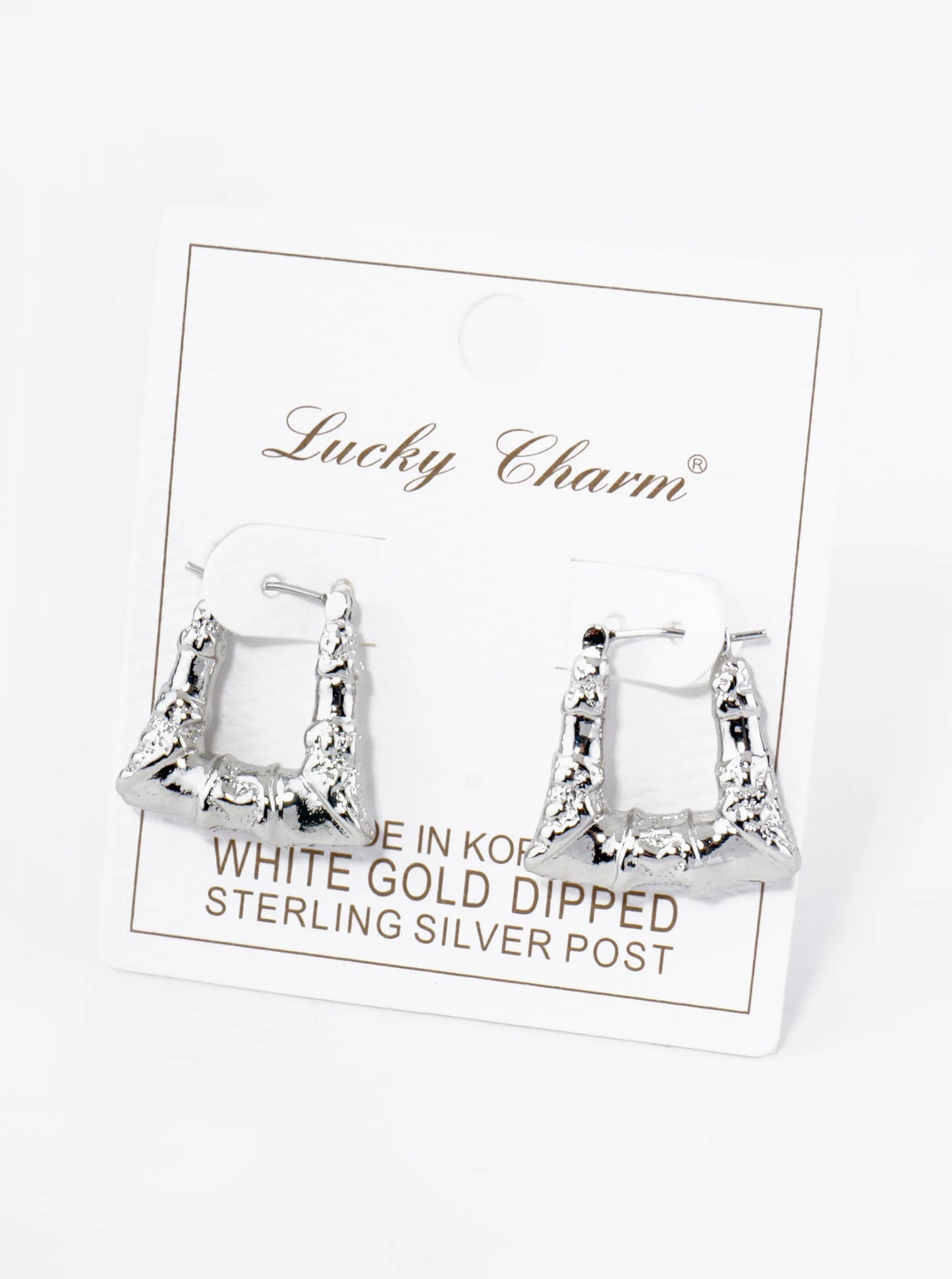 18K Gold Dipped Textured 20mm Trapezoid Hoop Earrings