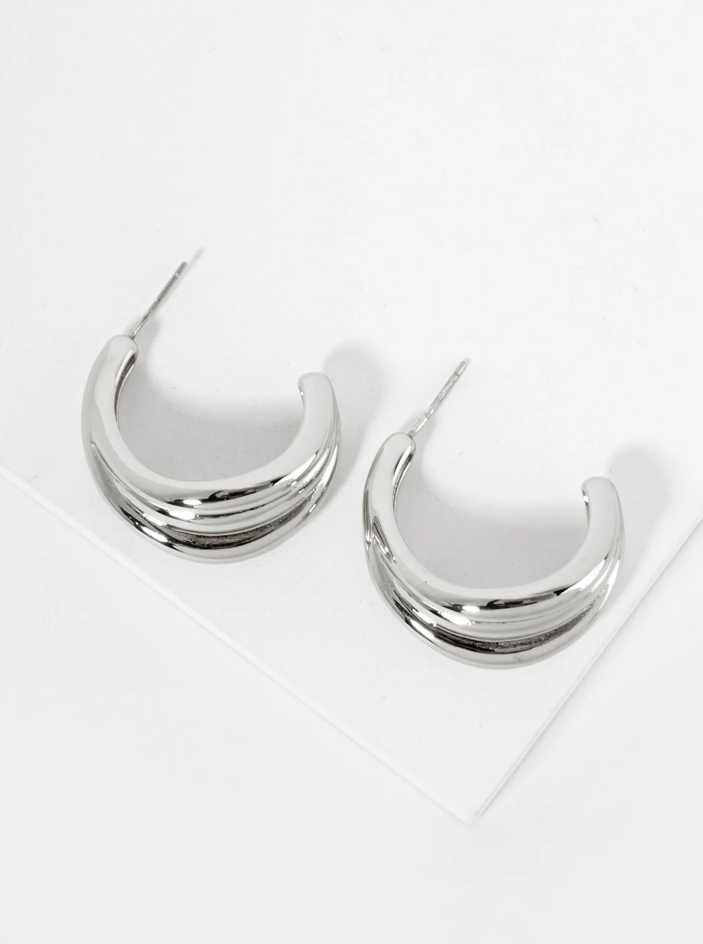 18K Gold Dipped Textured 30mm Tapered Open Hoop Earrings