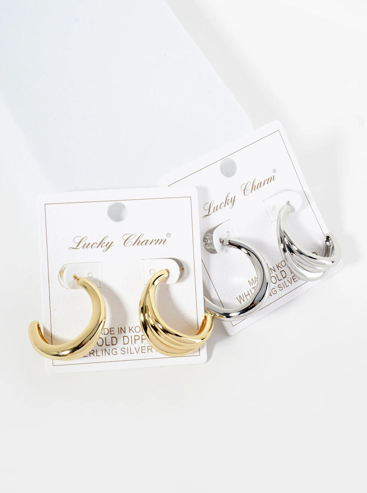 18K Gold Dipped Textured 30mm Tapered Open Hoop Earrings