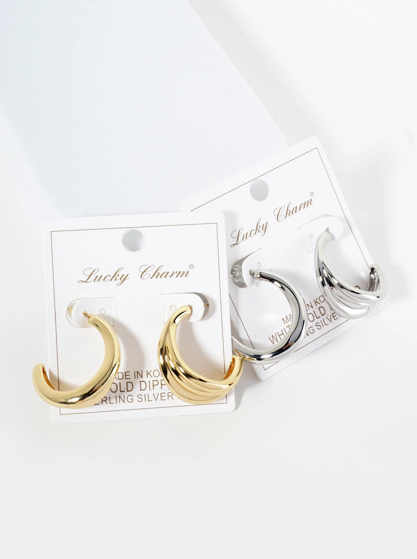 18K Gold Dipped Textured 30mm Tapered Open Hoop Earrings