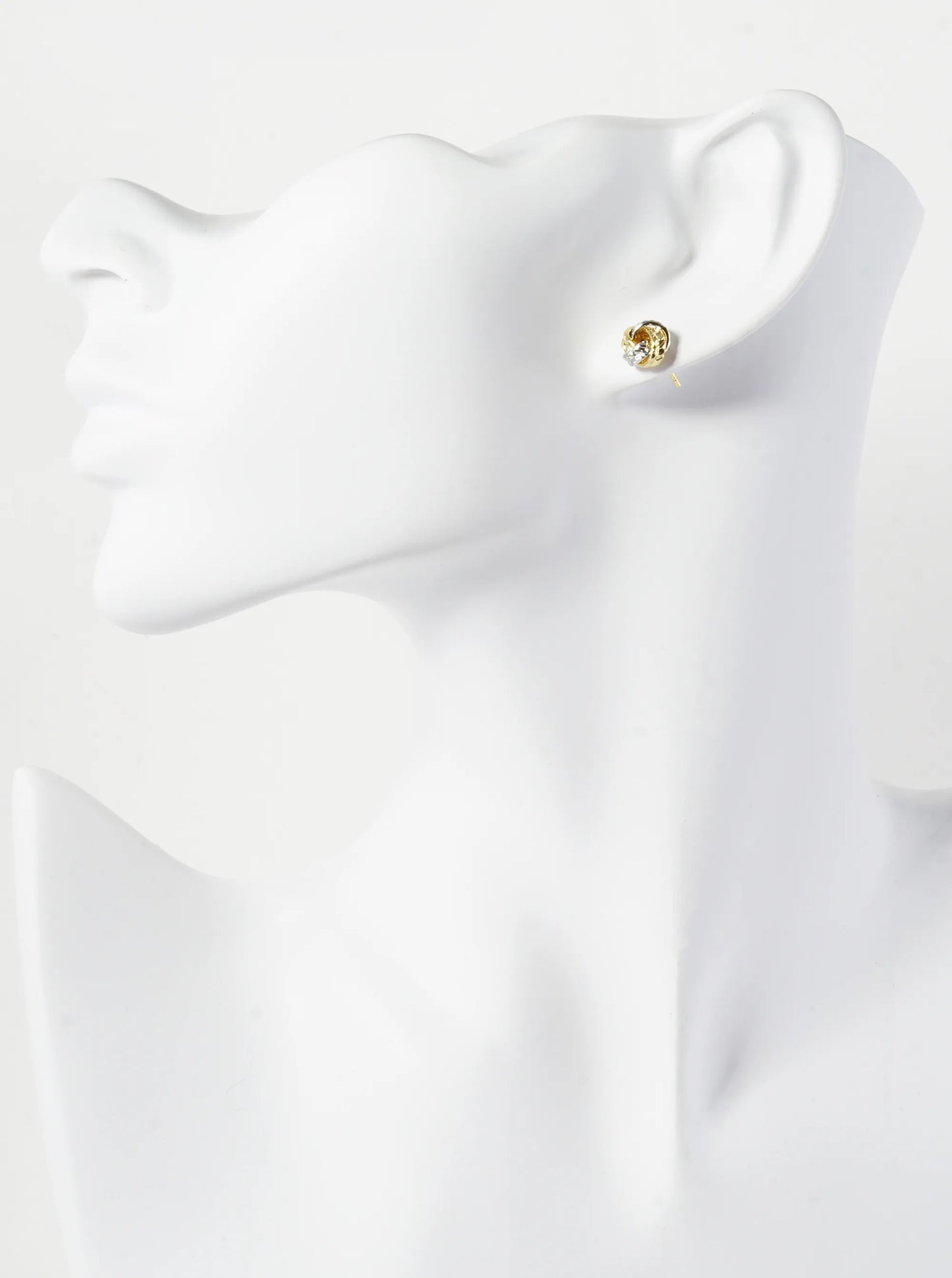 18K Gold Dipped Textured 8mm Love Knot Stud Earrings
