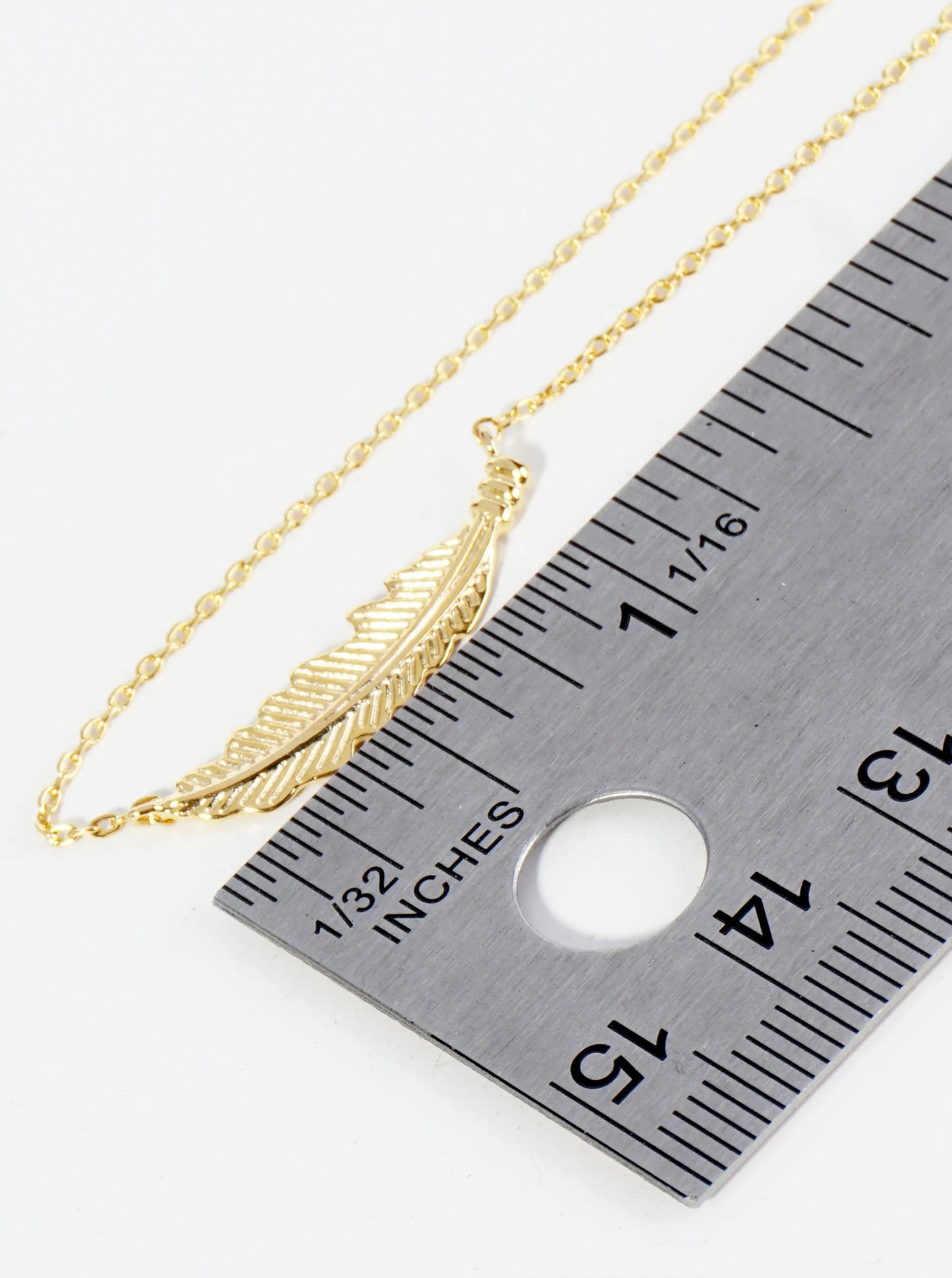 18K Gold Dipped Textured Feather Brass Chain Anklet