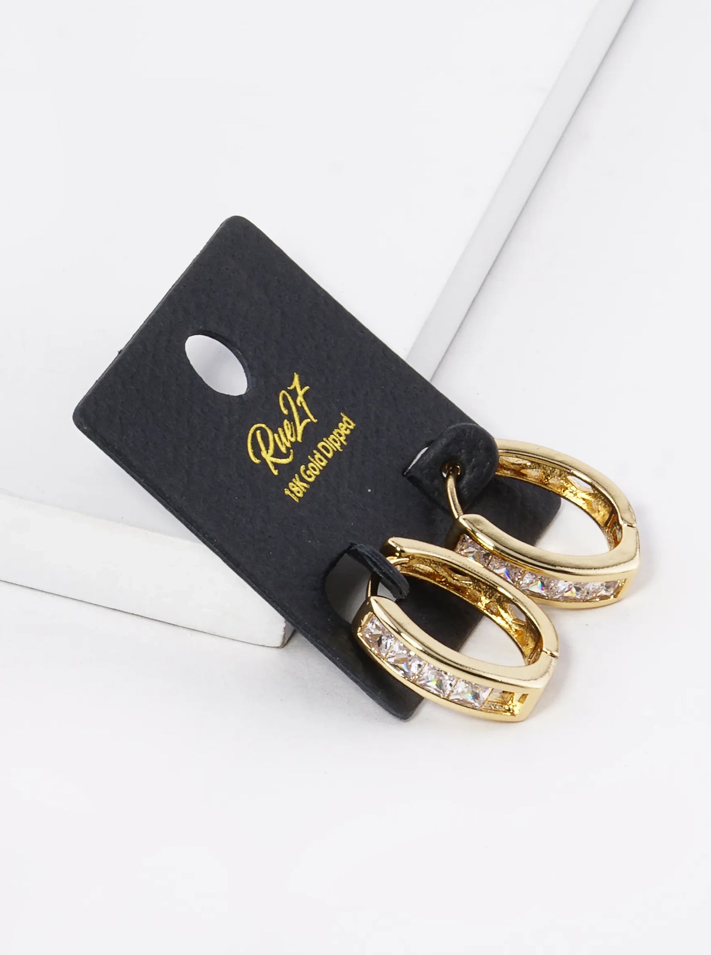 18K Gold Dipped Textured Oval Brass Oval Huggie Earrings